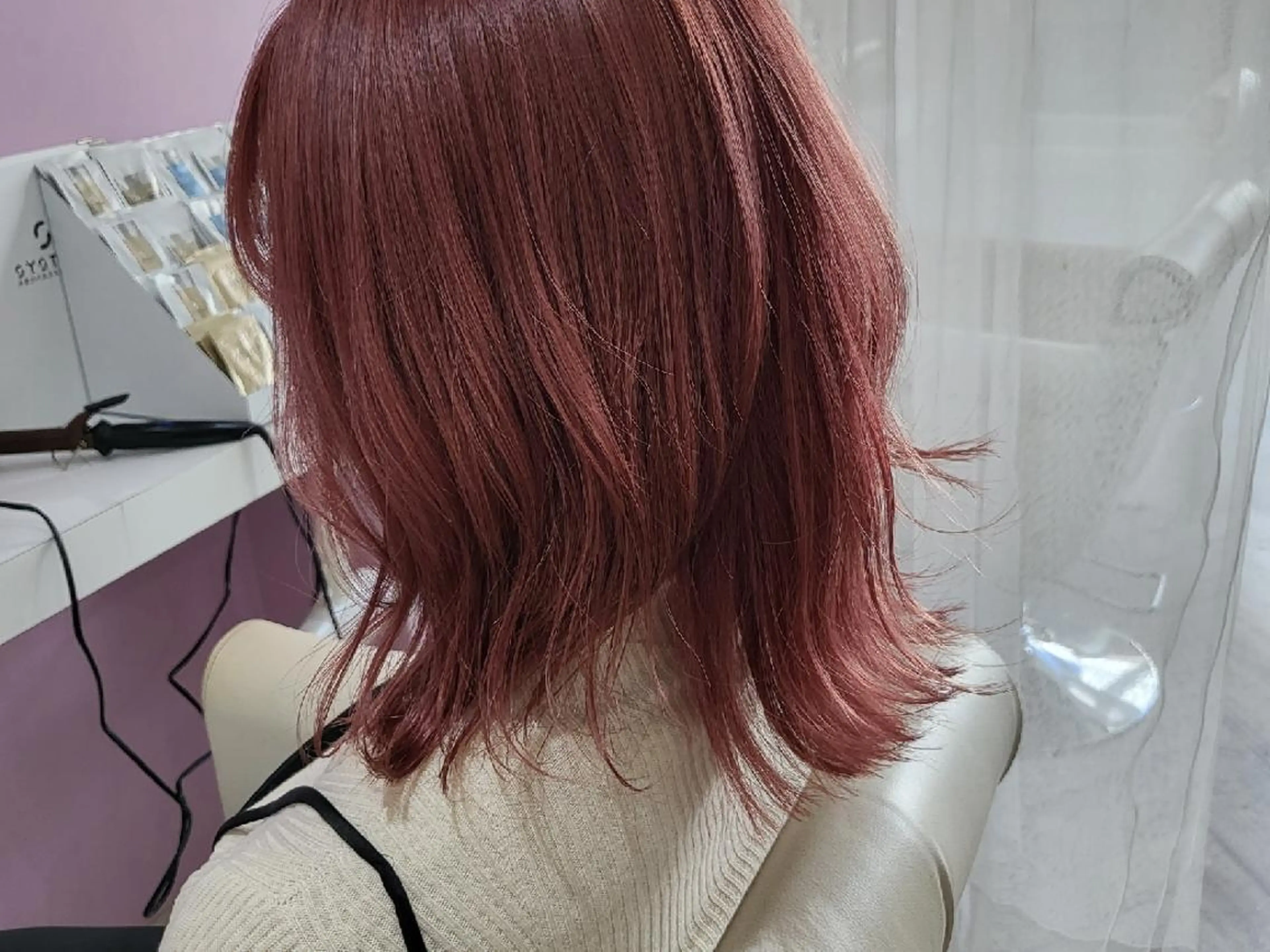 ミディアム カラー ヘアアレンジ ピンクカラー ナカシマ  アユミのヘアスタイル