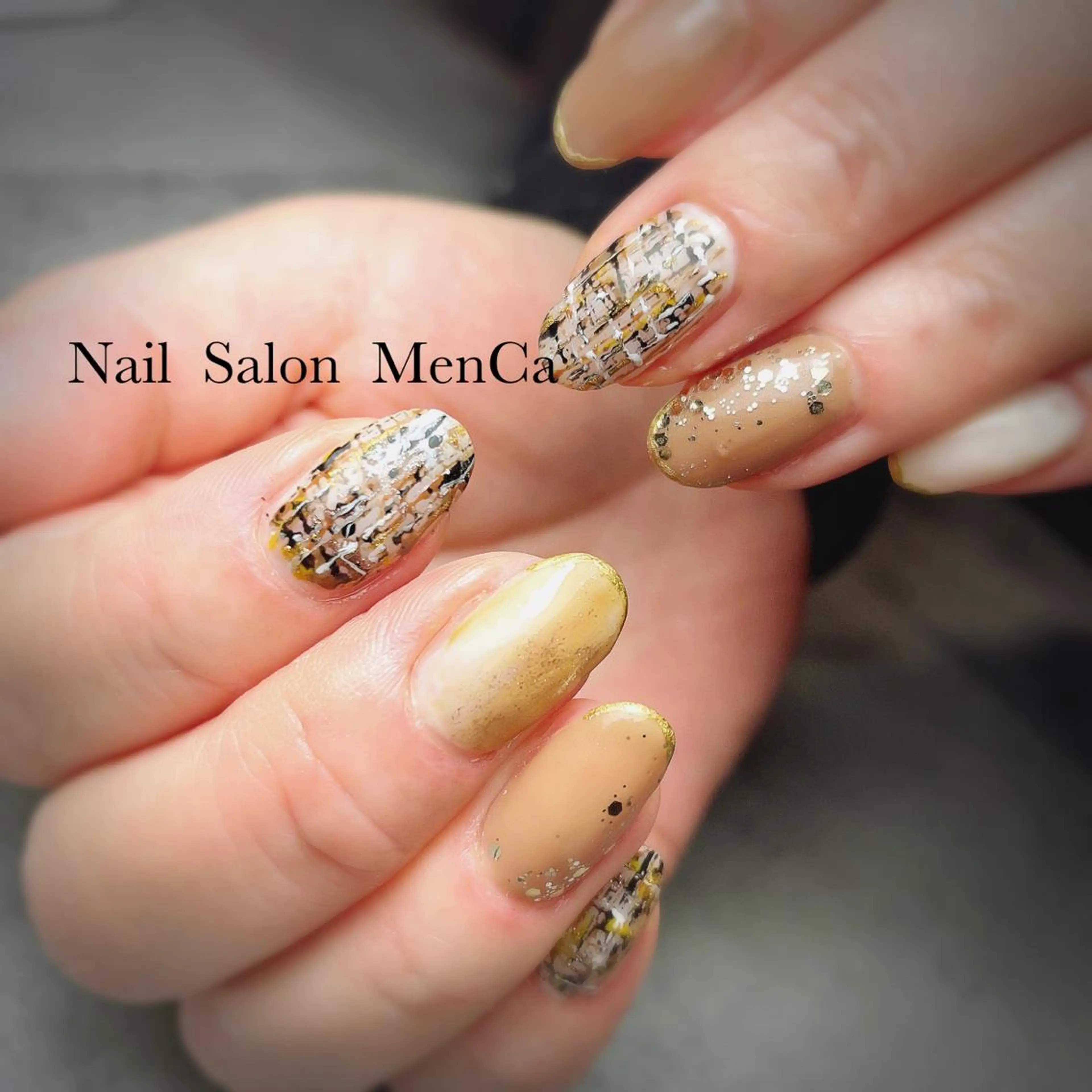 ネイル ツイードネイル ハンドネイル 江崎 景子のネイルデザイン