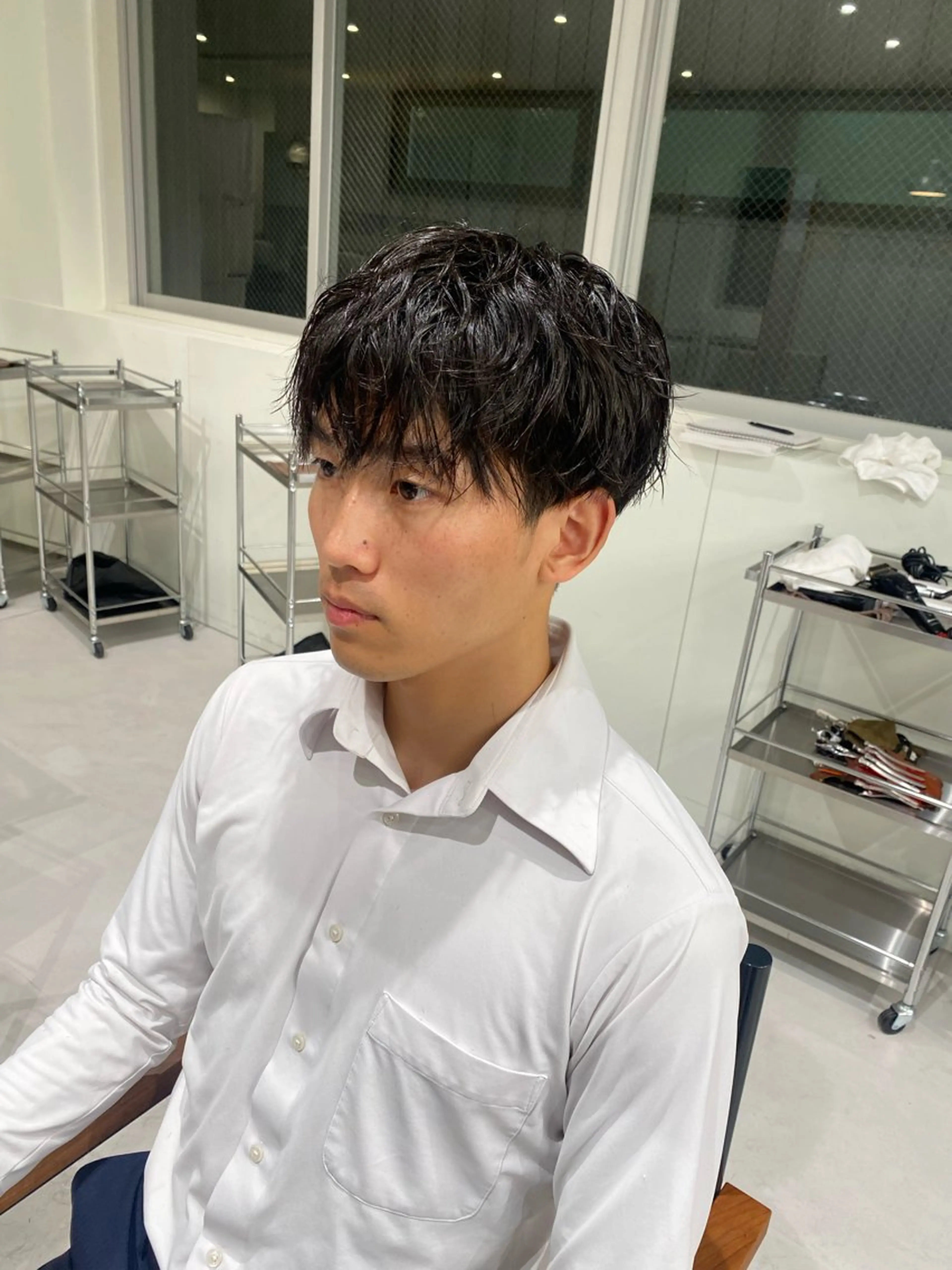 メンズ マッシュ センターパート 田形清流のヘアスタイル