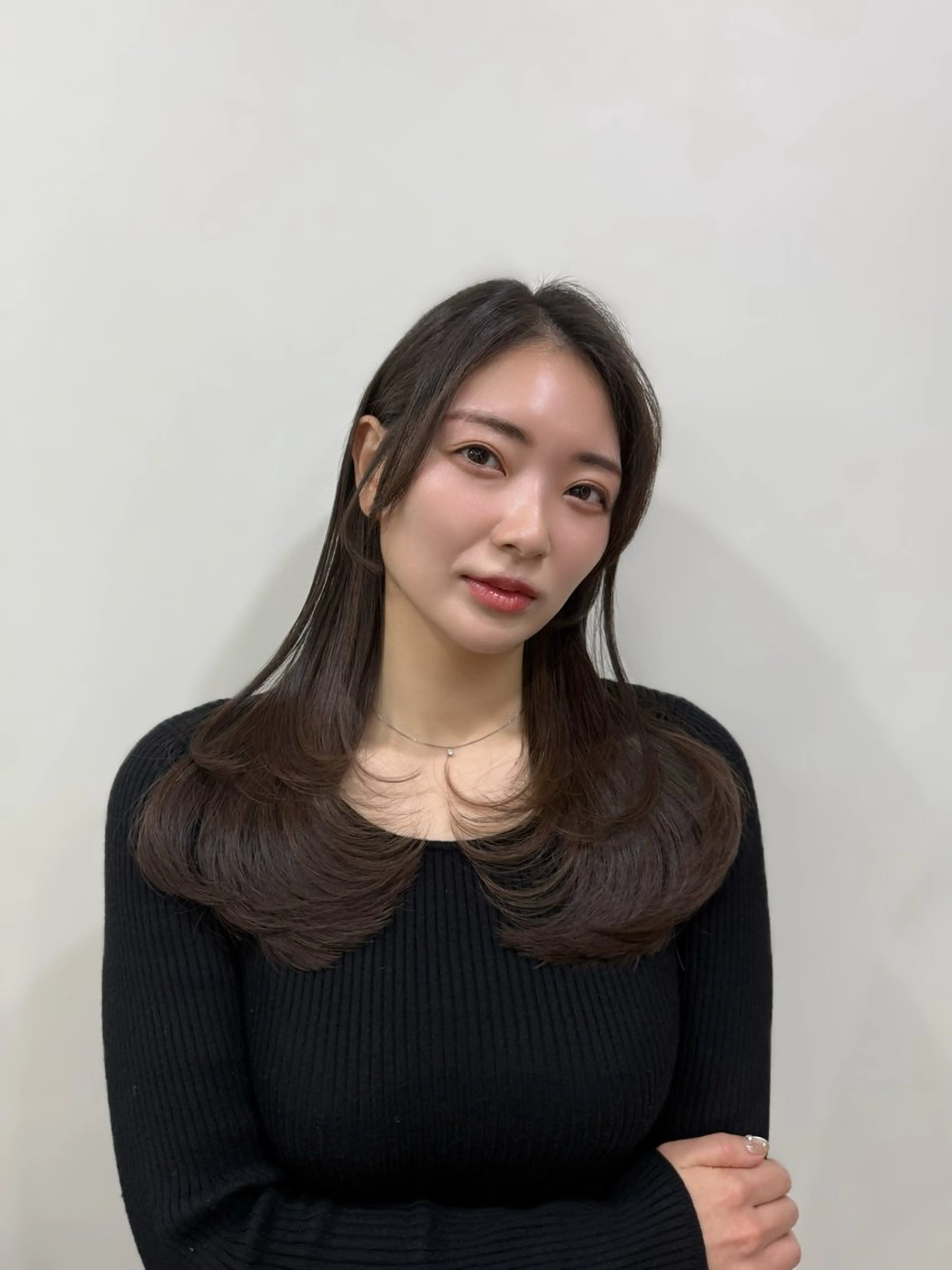 ロング レイヤーカット カット パーマ 韓国風パーマ/ 菅沼 成郷のヘアスタイル