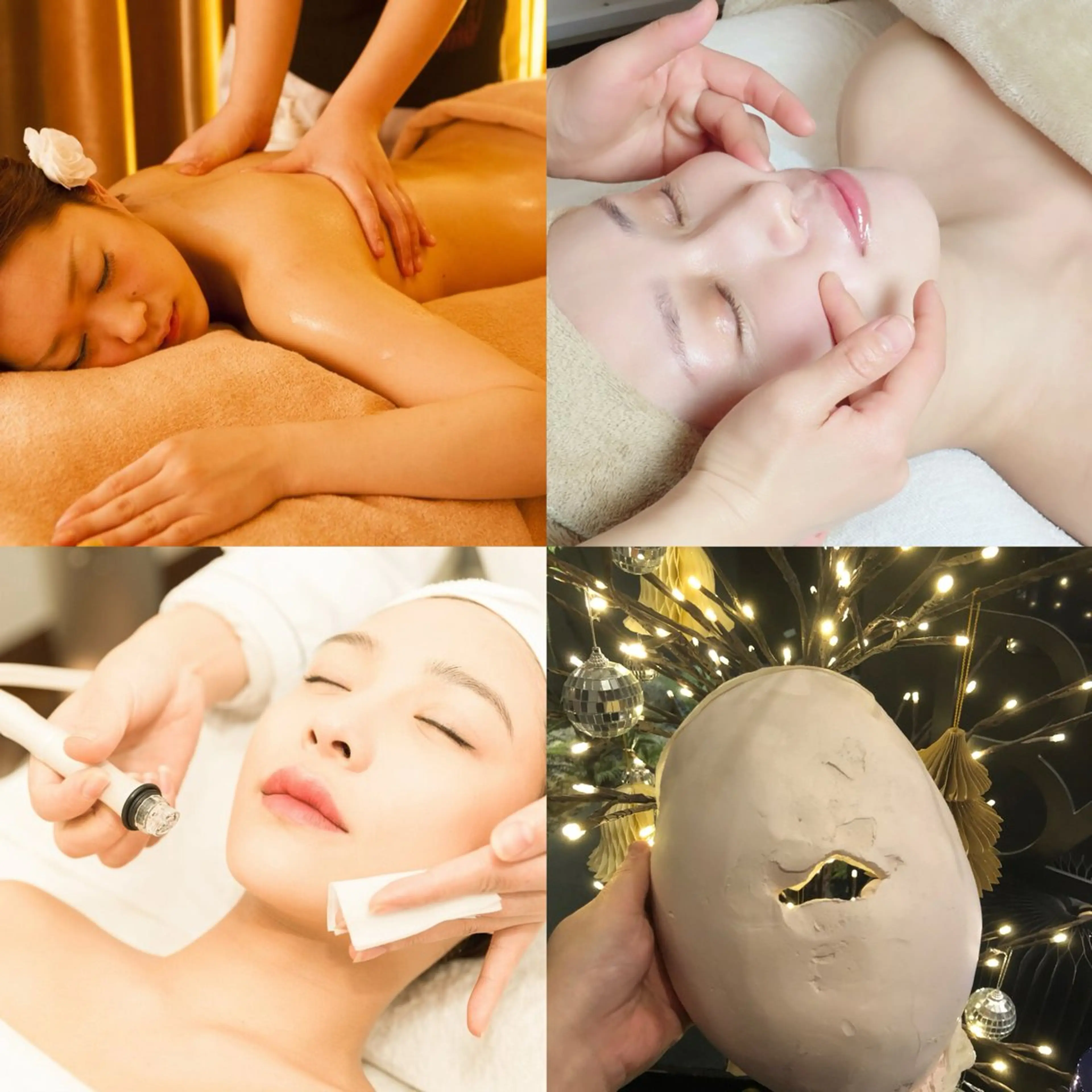 【大好評】全身アロマリンパ+小顔コルギ+肩首ヘッド+毛穴+石膏90分5990円の写真