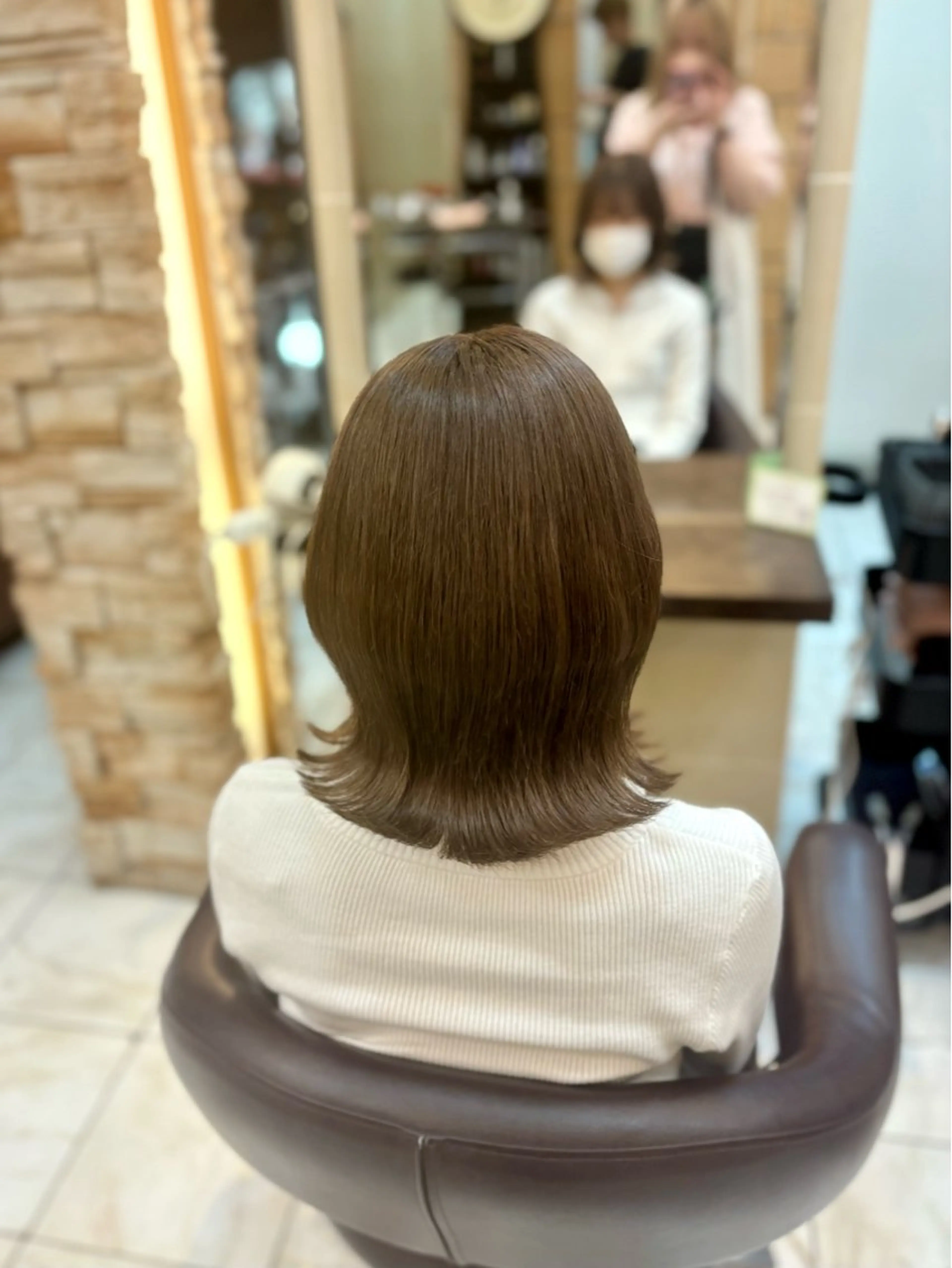 ミディアム カラー ブリーチ グレージュ カット ヘアカラー トリートメント 🎀透明感カラー 🐈ナズナのヘアスタイル