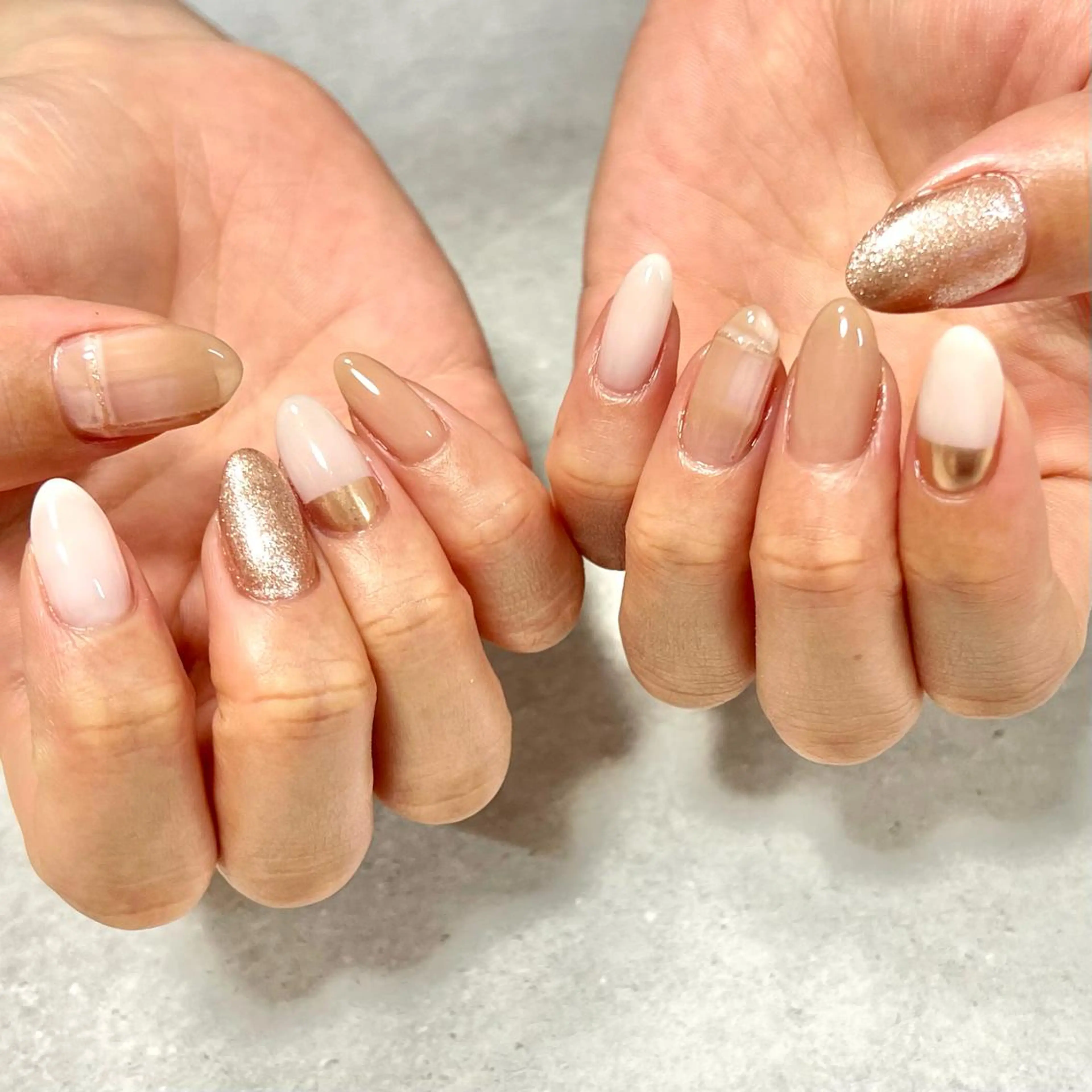 ネイル ミラーネイル ワンカラーネイル 冬ネイル ステラ marikominoのネイルデザイン