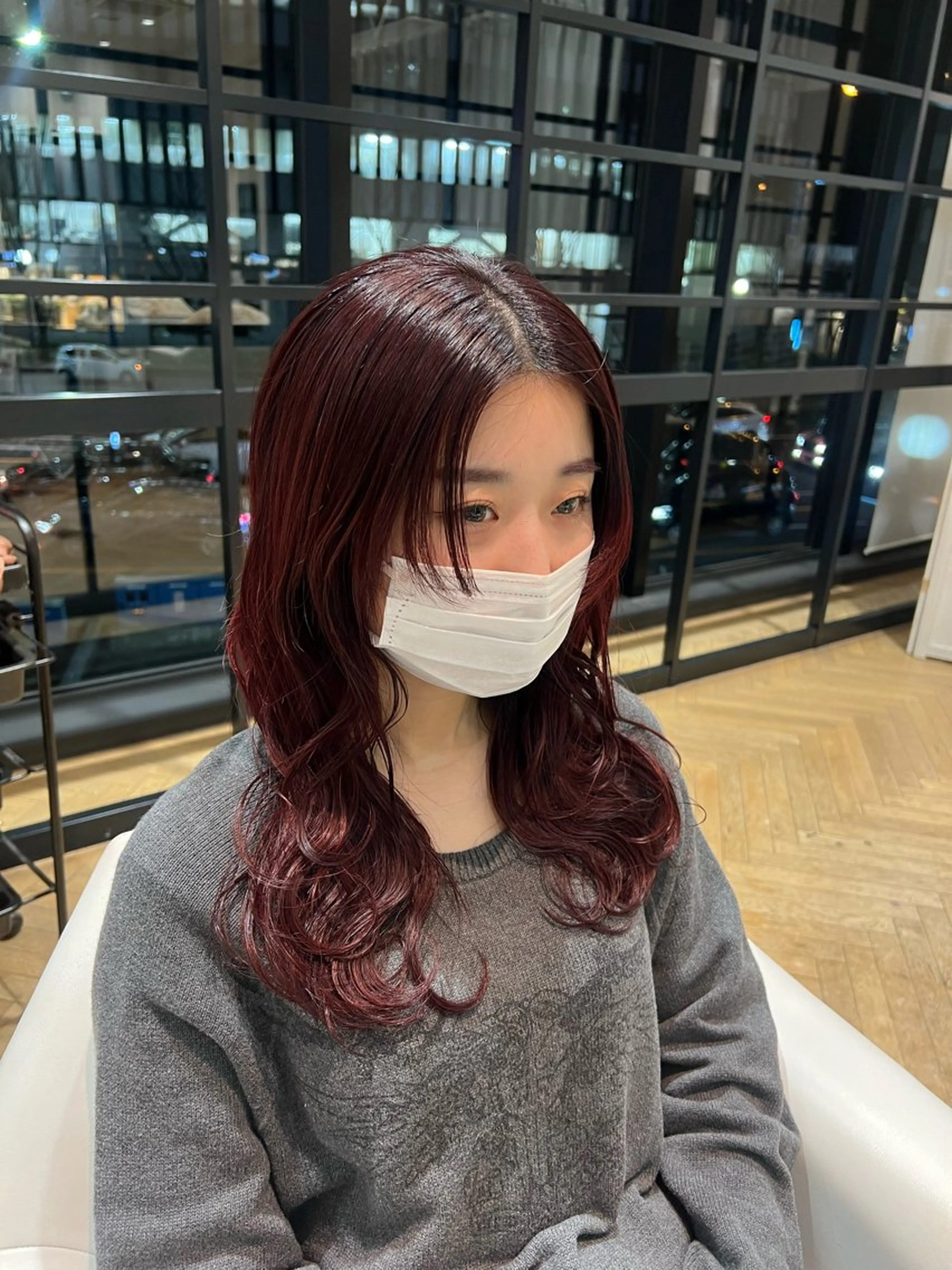 セミロング カラー ピンクカラー レッドカラー 似合わせ/レイヤー 💟SAEのヘアスタイル