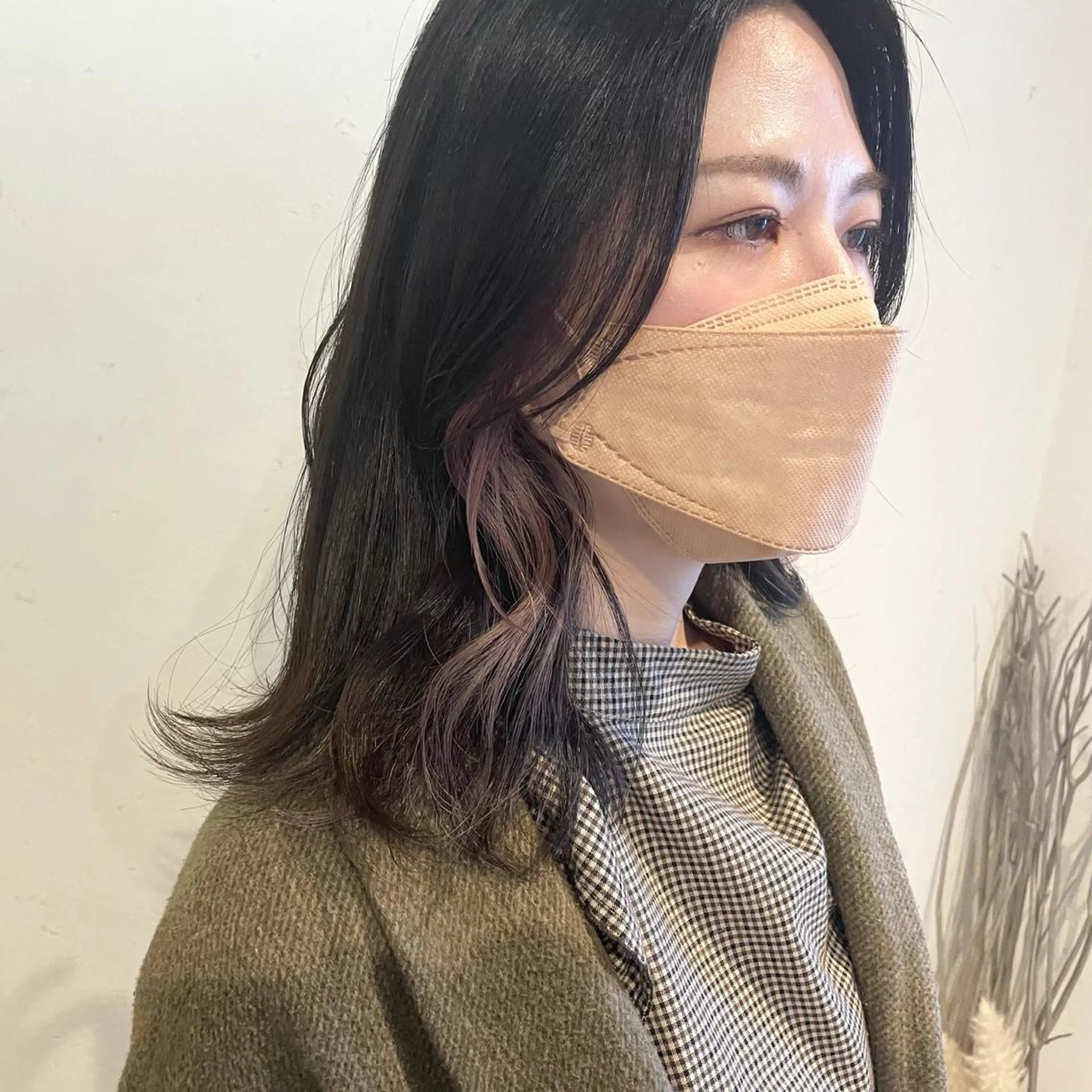 ミディアム カラー ラベンダーカラー ラベンダーピンク ピンクカラー カット ヘアカラー トリートメント kitin  吉祥寺 山岸花のヘアスタイル