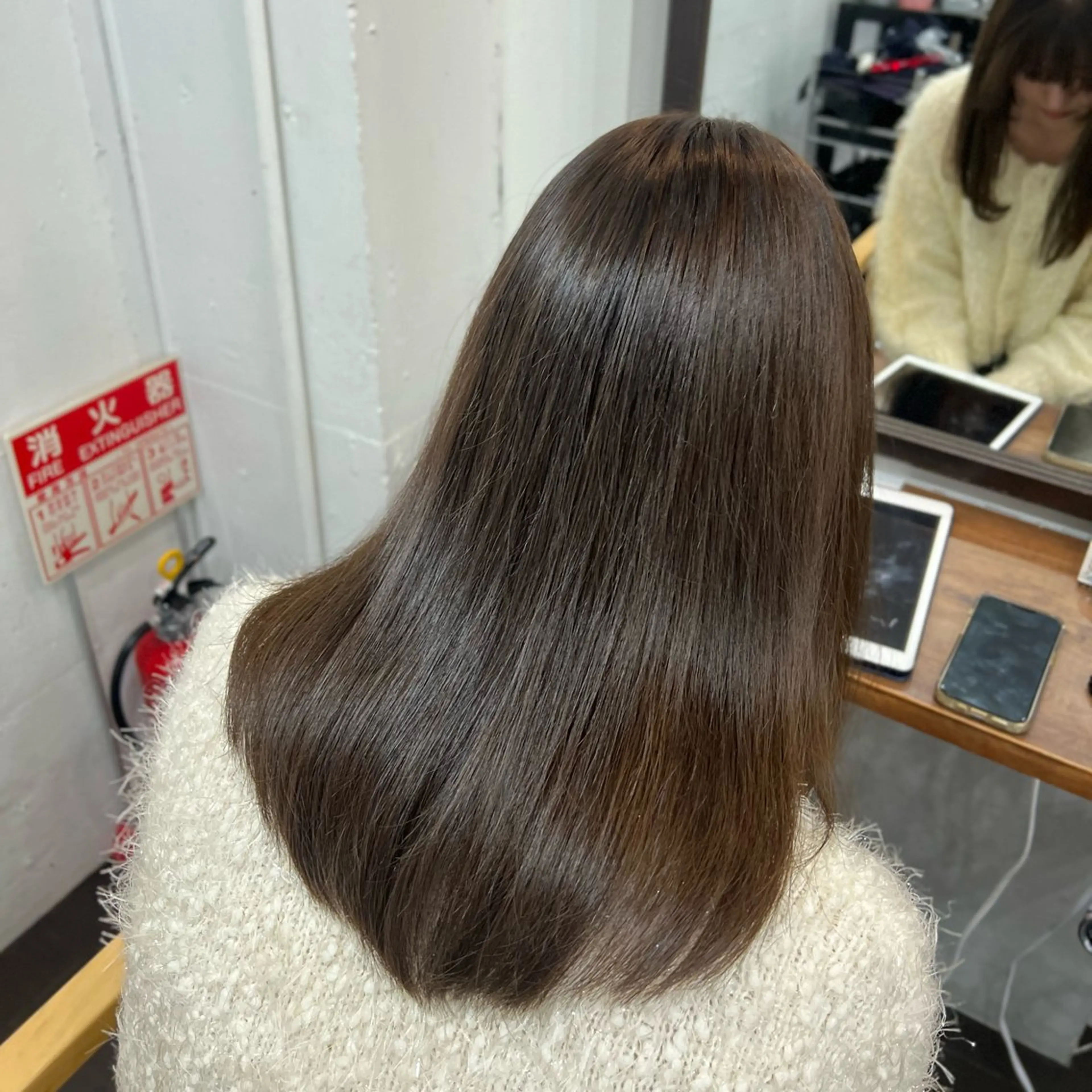 セミロング カラー アッシュ ベージュカラー オリーブベージュ ヘアカラー トリートメント 🌼名駅/透明感 髪質改善/はるな🌼のヘアスタイル
