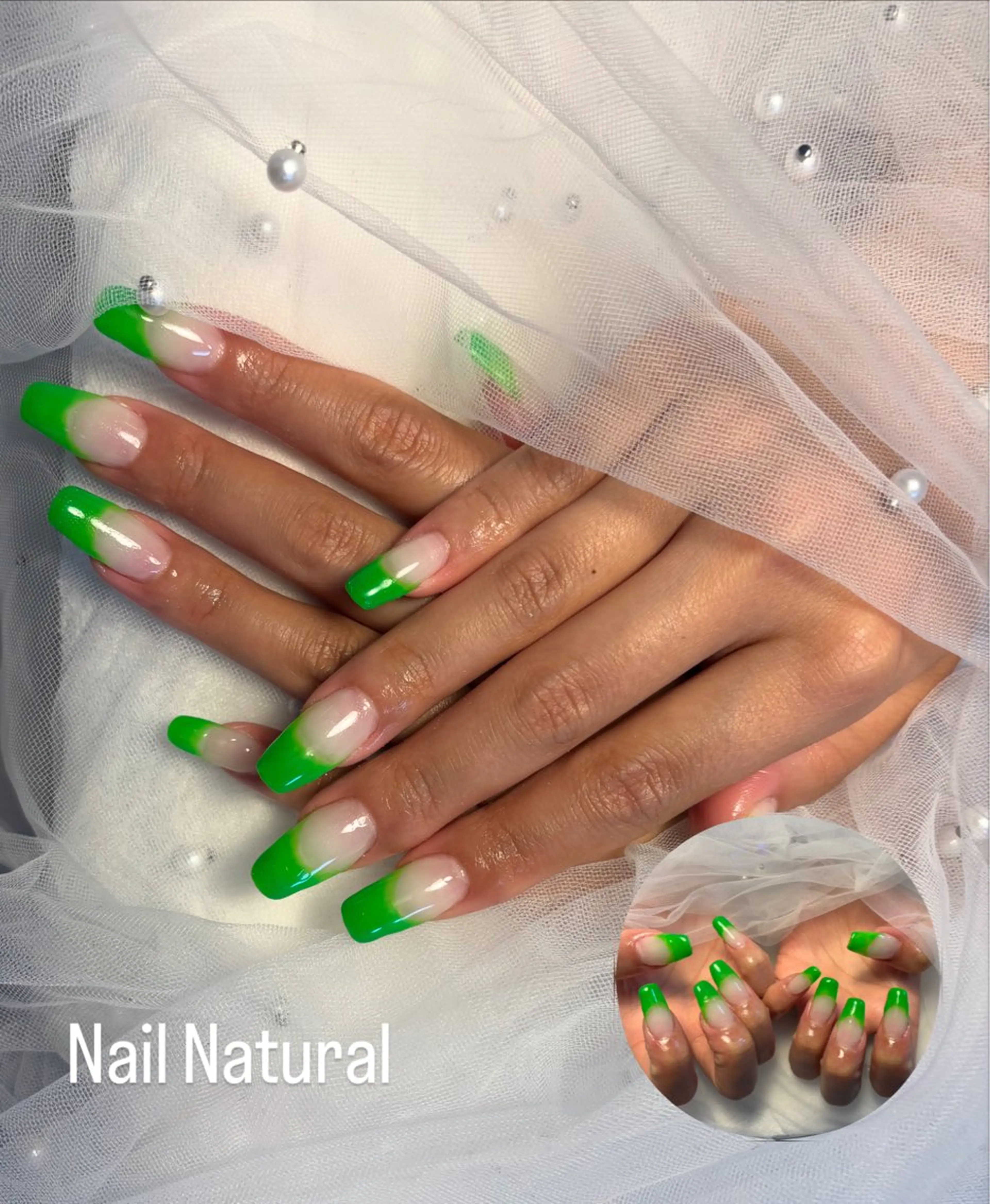 ネイル フラッシュネイル フットネイル フレンチネイル ジェルネイル ガラスフレンチ Nail salon Natulalのネイルデザイン