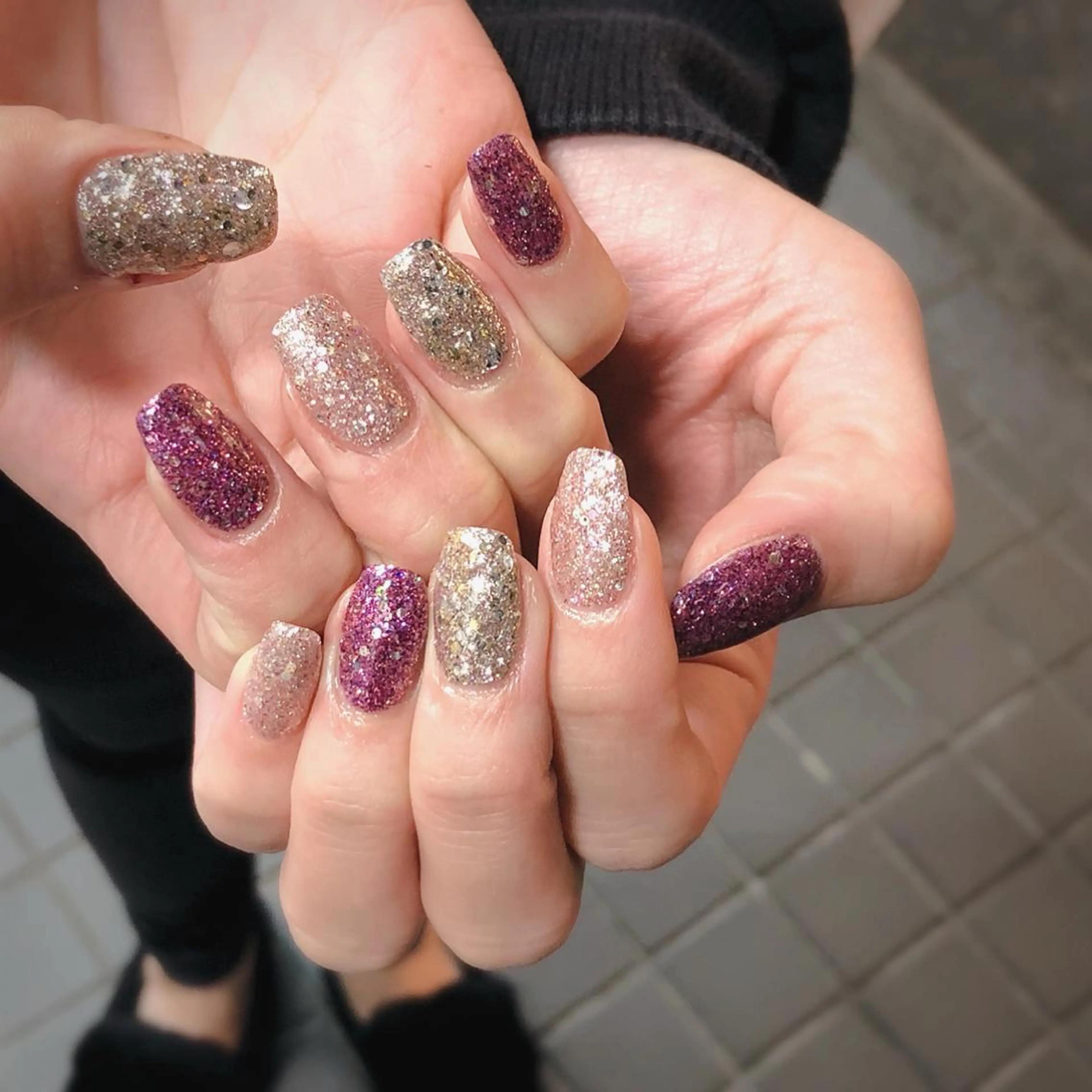 ネイル ラメ(グリッター) 中牟田 彩水のネイルデザイン