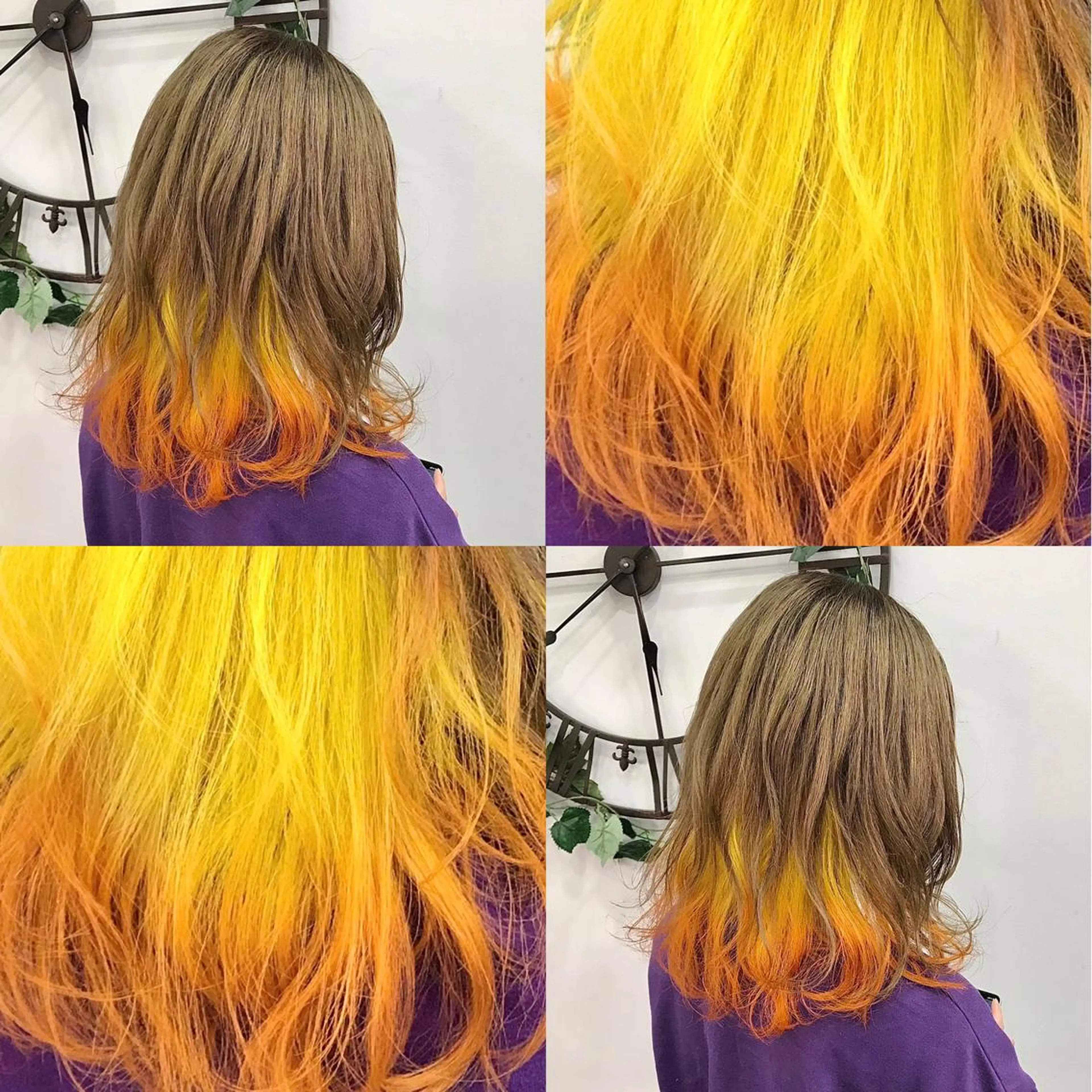 セミロング カラー ハイトーン💫 エクステ💫maiのヘアスタイル