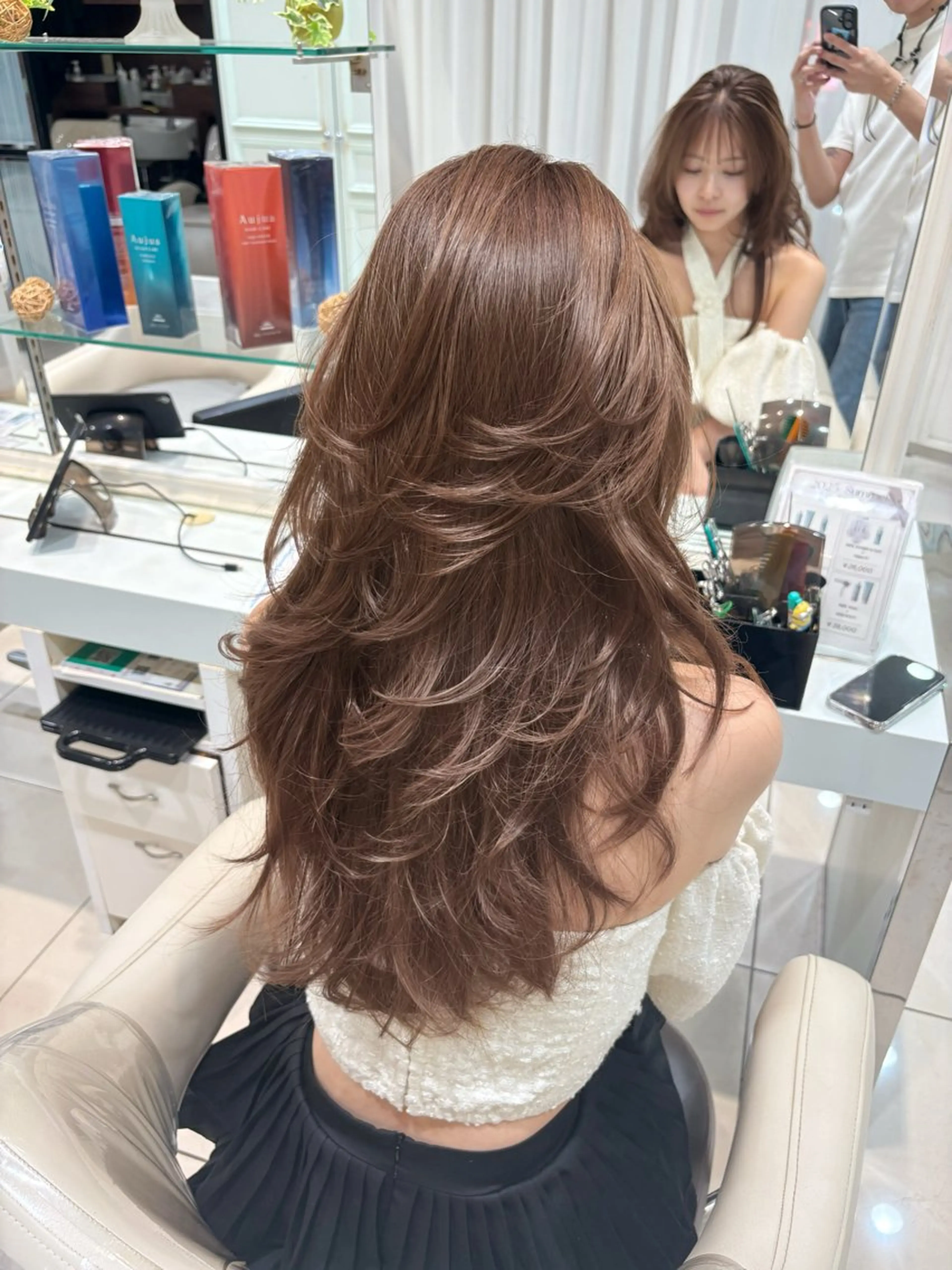 ロング カット ヘアカラー トリートメント 💗ブリーチなし 垢抜け💗徳井はやとのヘアスタイル