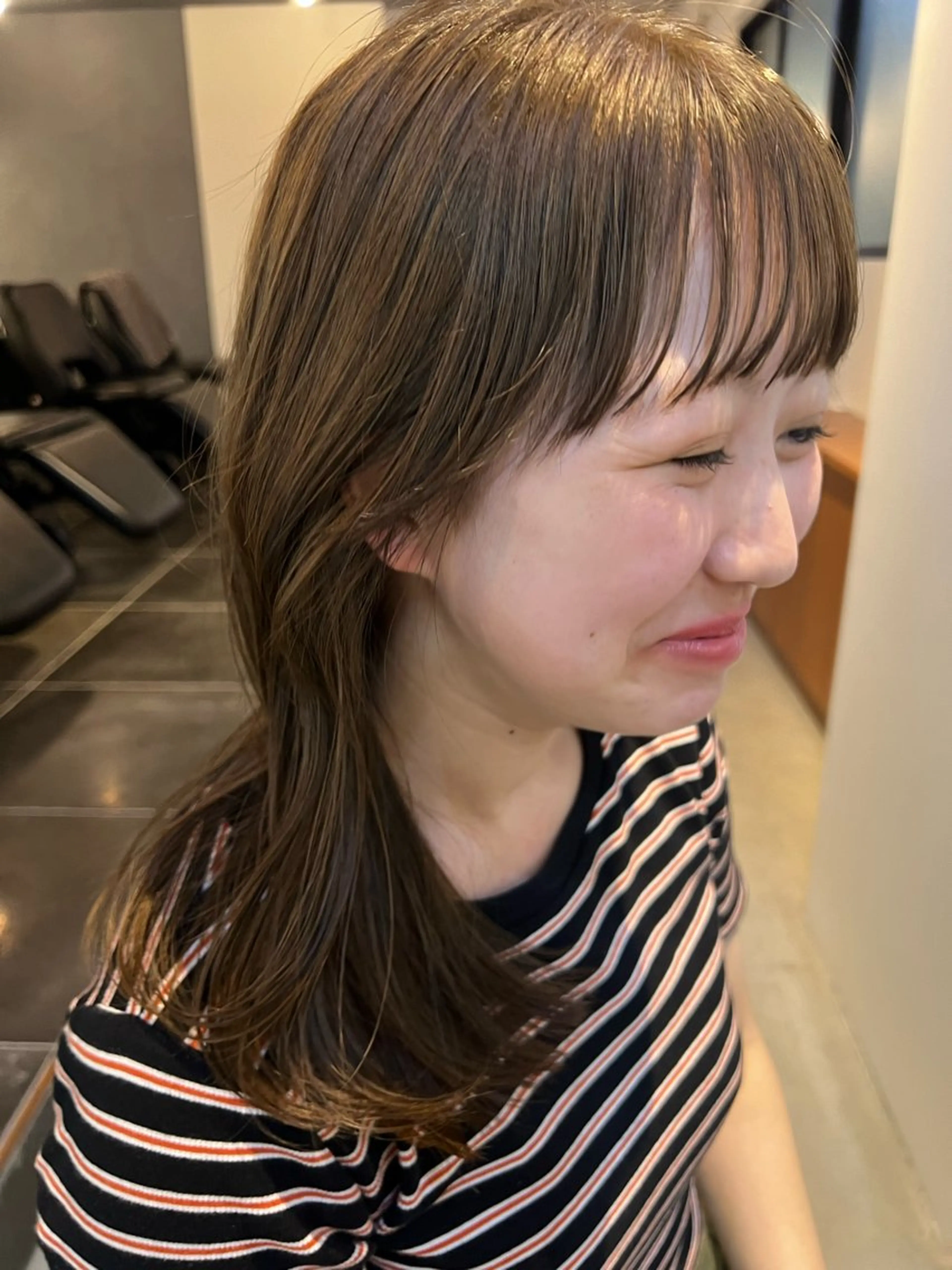 ミディアム カラー 透明感カラー ヘアカラー 三谷 はるなのヘアスタイル