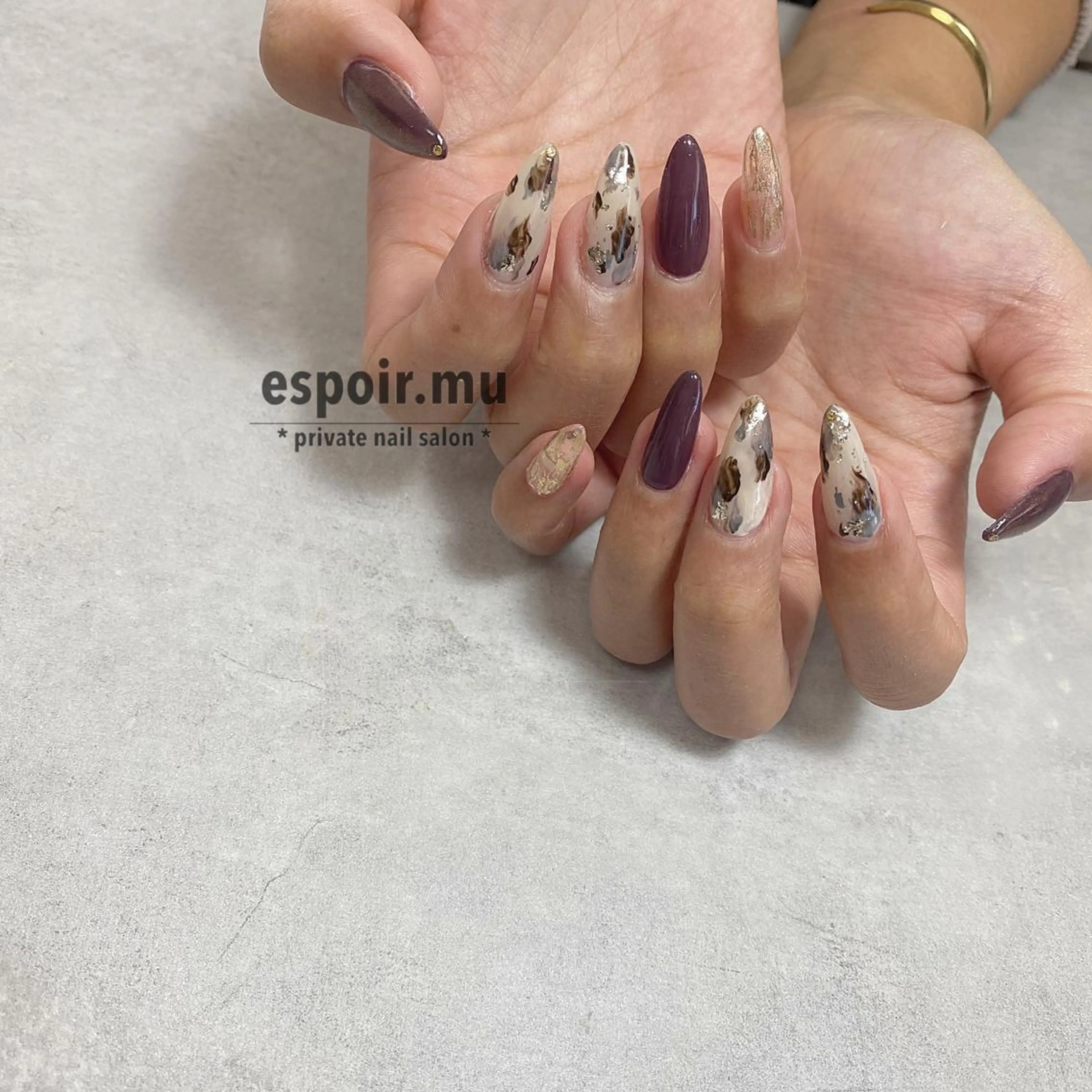 ロング ネイル espoir. muのネイルデザイン