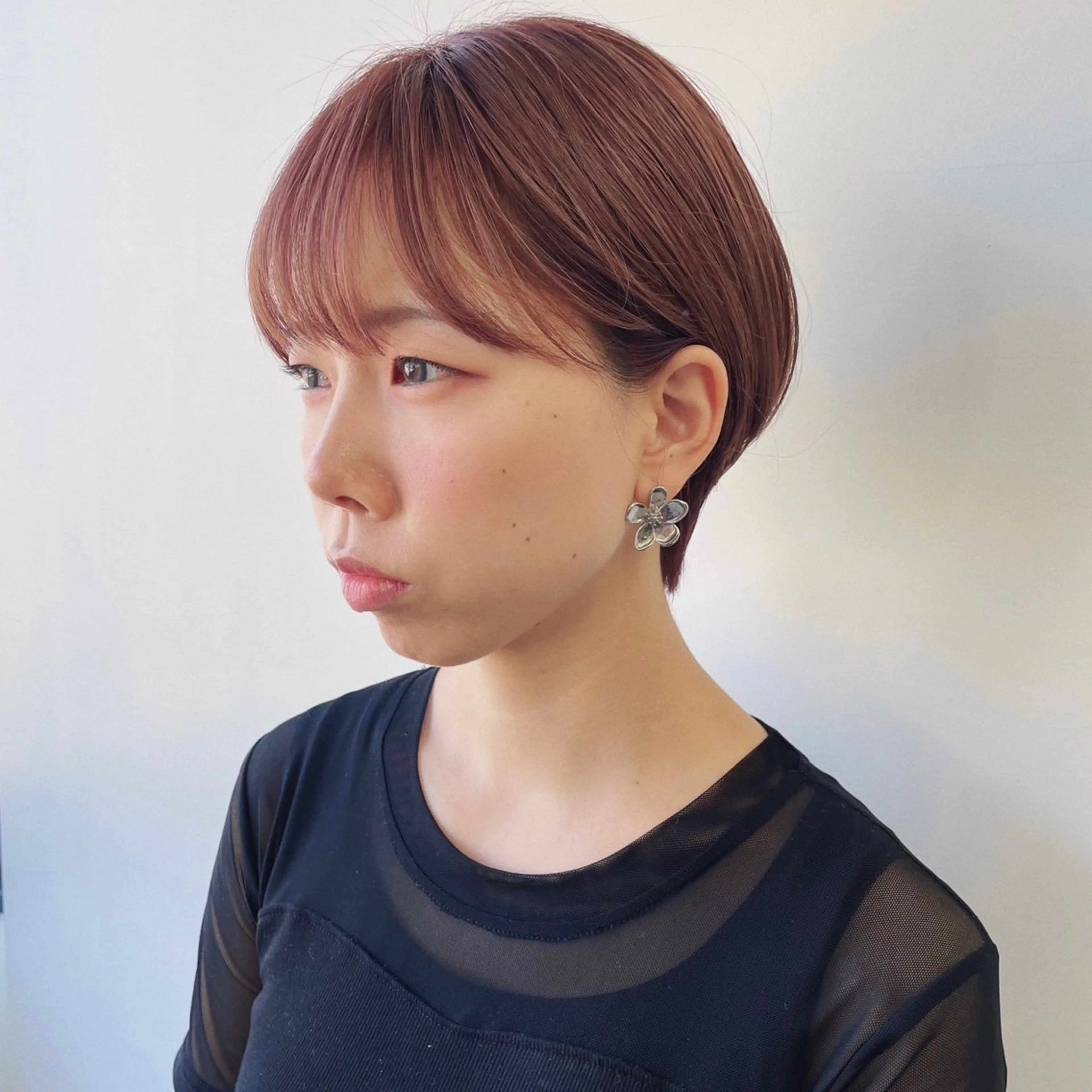 ショート カラー ショートボブ ブラウンカラー オレンジ オレンジブラウン ピンクカラー カット ヘアカラー Terve. 杉山 将悟のヘアスタイル
