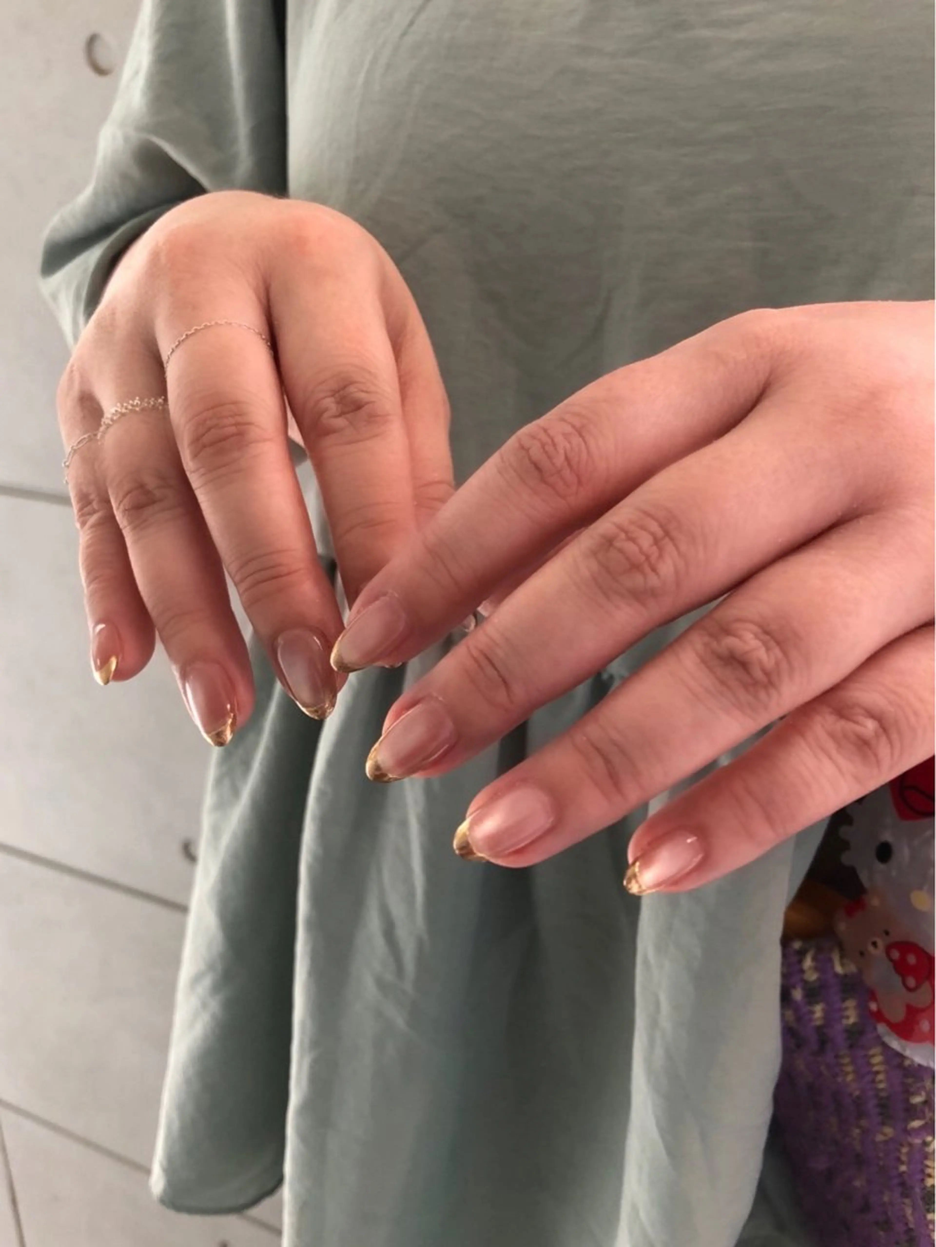 ネイル フレンチネイル ゴールド マグネットネイル ミラーネイル ピンク ハンドネイル NAIL＆SPA PｰBOX所属・齋藤 璃愛のネイルデザイン