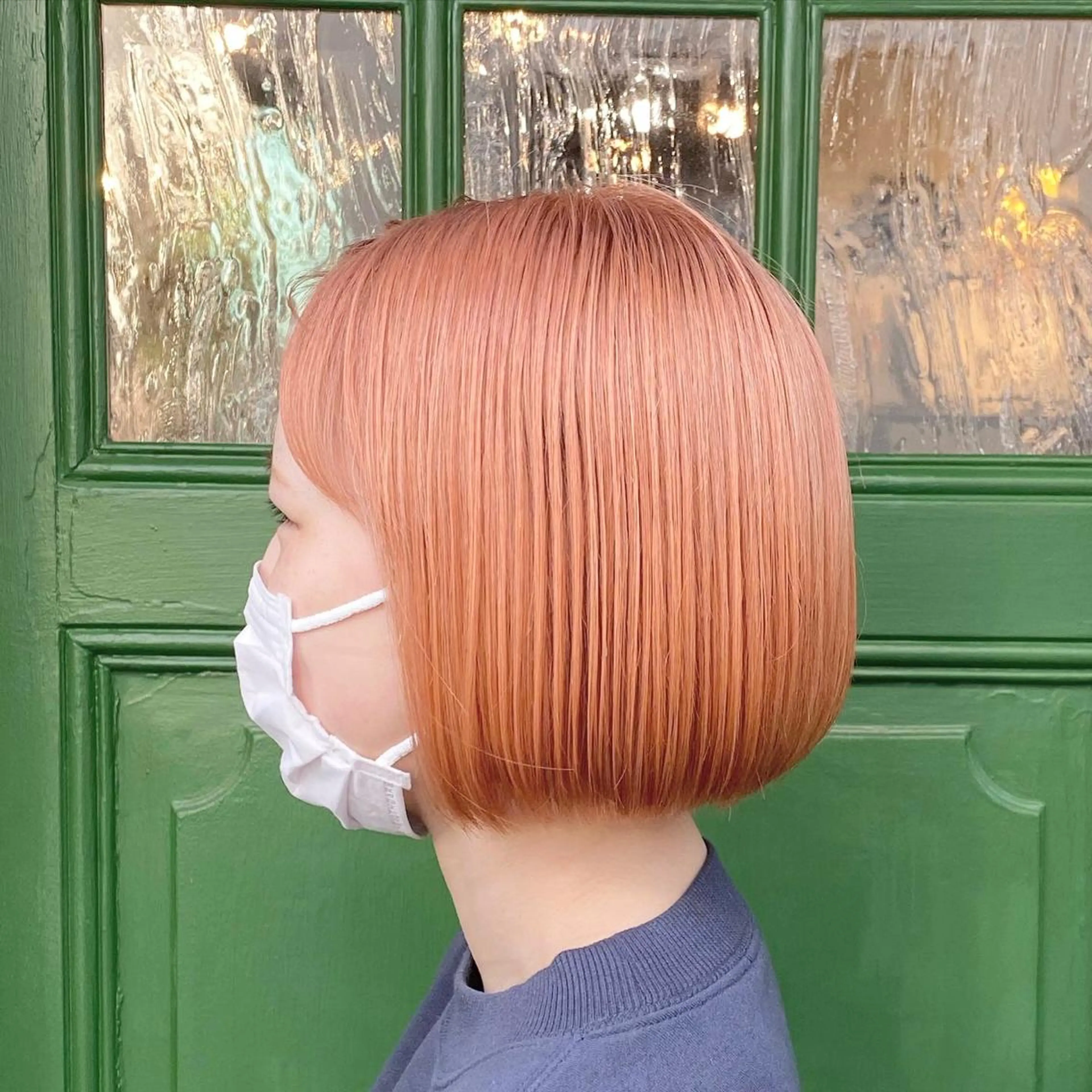 ショート カラー ブリーチ ハイトーンカラー ハイトーンオレンジ オレンジ ピンクカラー カット ヘッドスパ BRITS 渡辺 菜々子のヘアスタイル