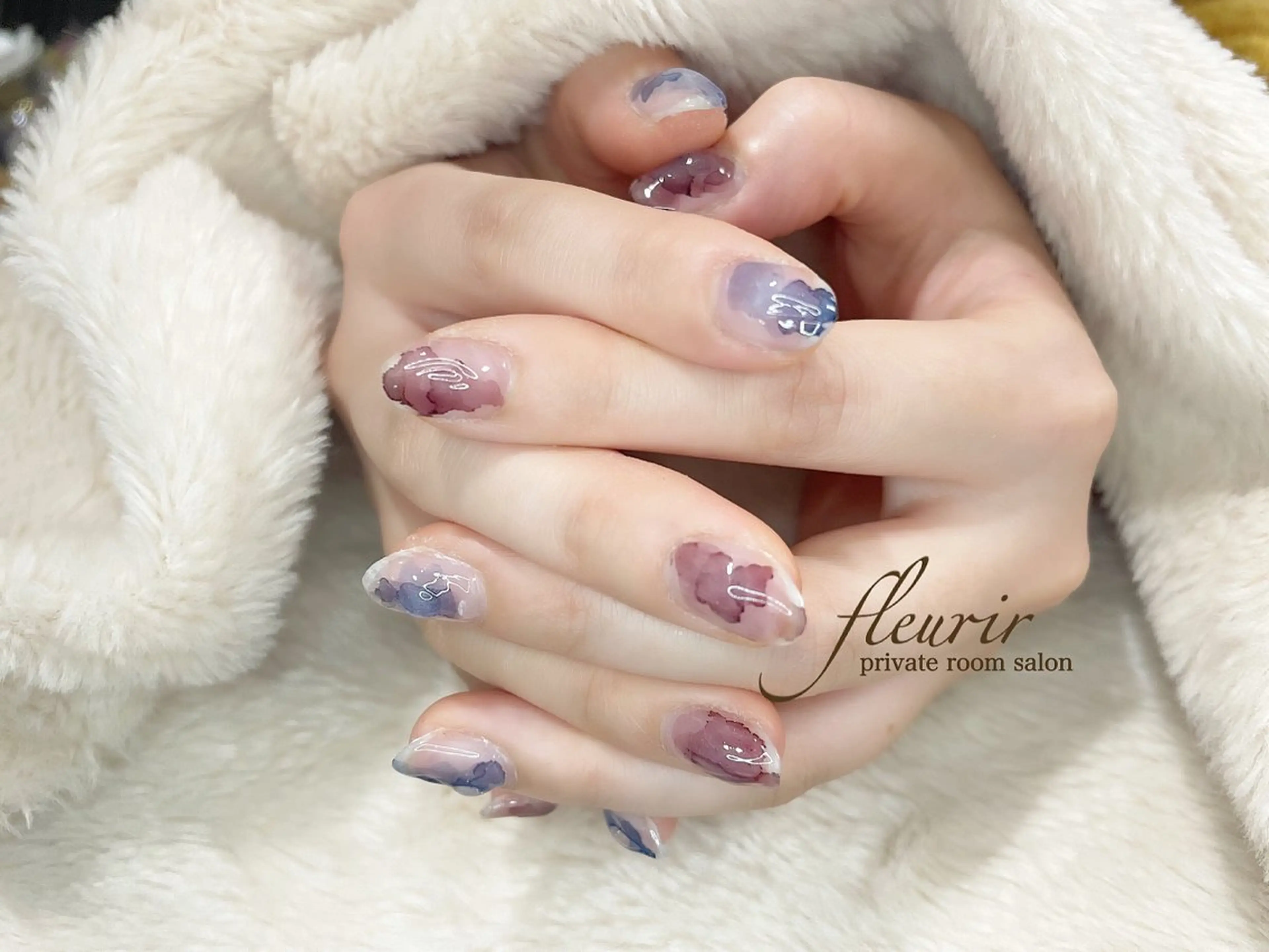 ネイル クリアネイル ラメ(グリッター) ミラーネイル シルバー フルリール 【プライベートサロンのネイルデザイン