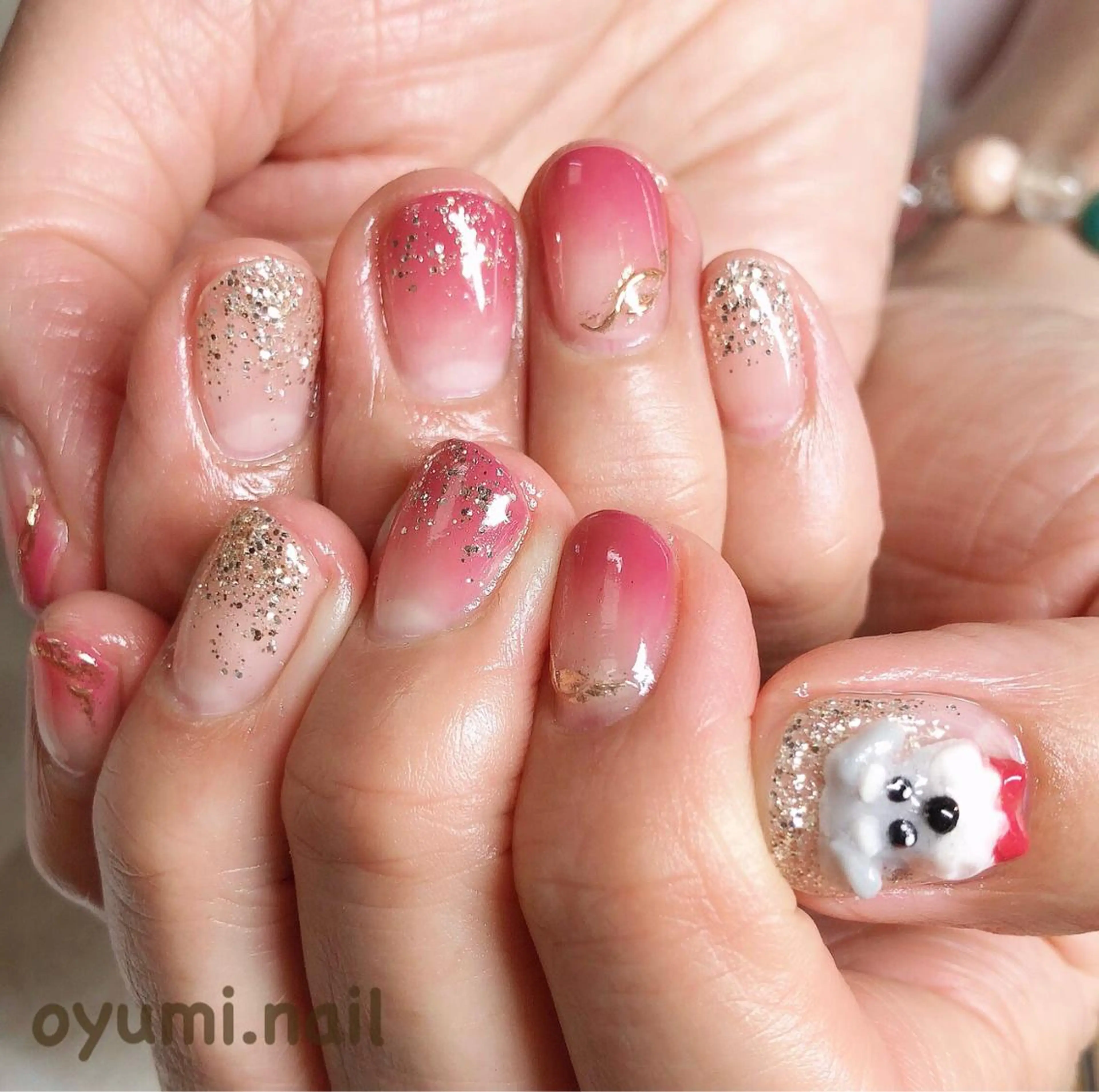 ネイル アートネイル ジェルネイル グラデーション パラジェル ハンドネイル takanashi yumiのネイルデザイン