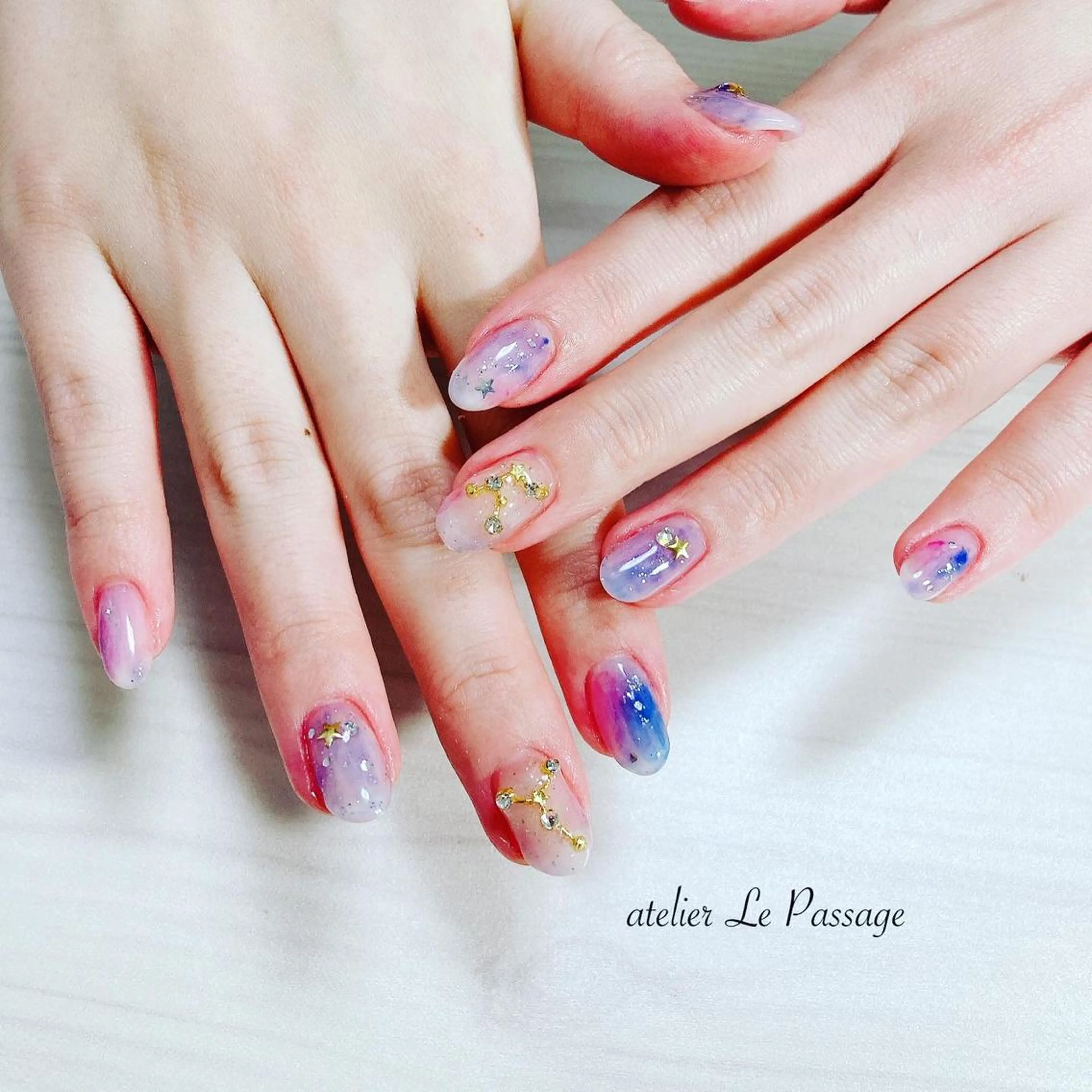 ネイル ジェルネイル キラキラネイル ラメ(グリッター) オフィスネイル パラジェル Atelier Le Passage所属・h nakatsukaのネイルデザイン
