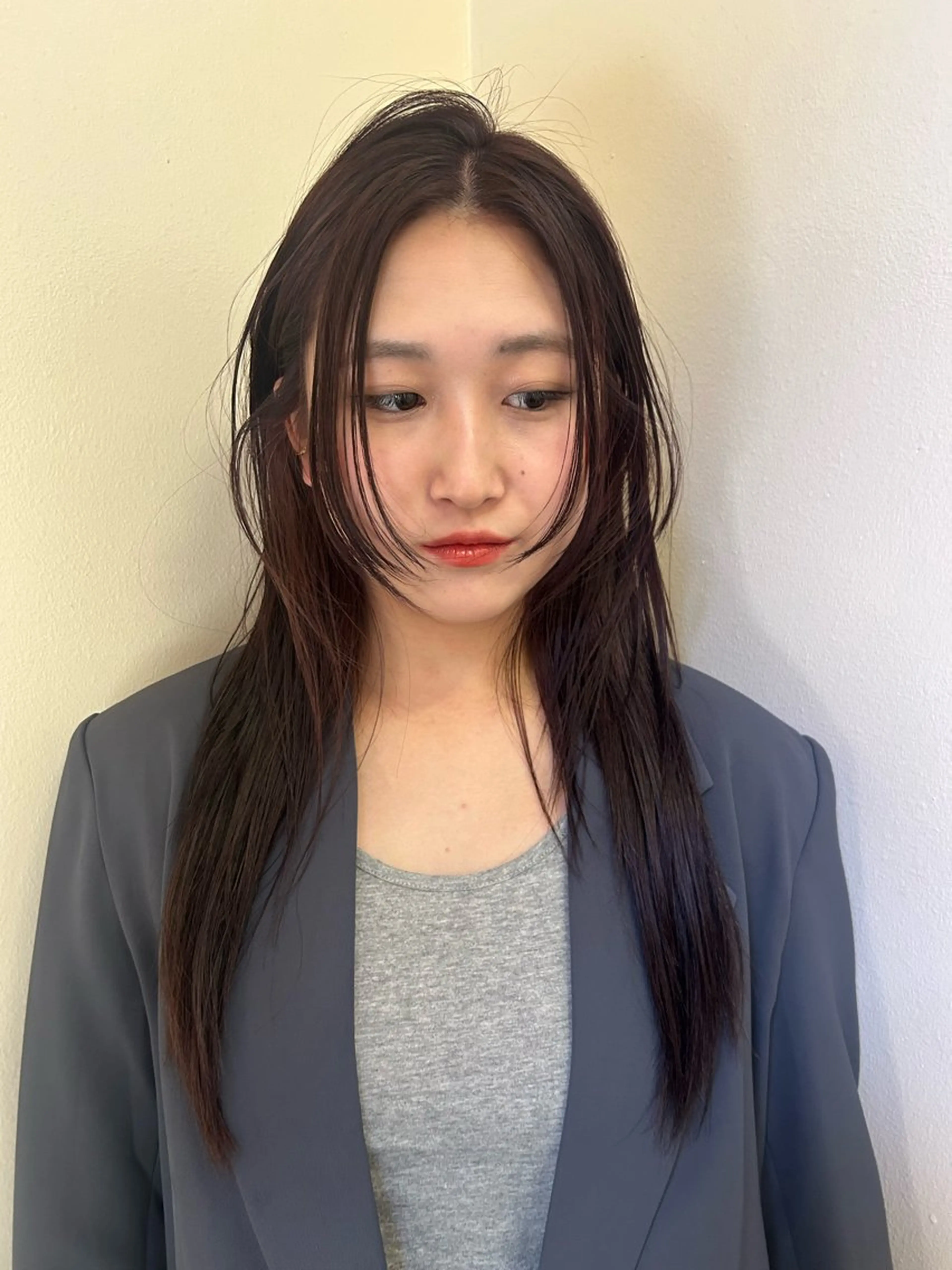 ロング カラー レッドカラー ヘアカラー トリートメント ☕️結【suii.】 ボブ/ヘアセット☕️のヘアスタイル