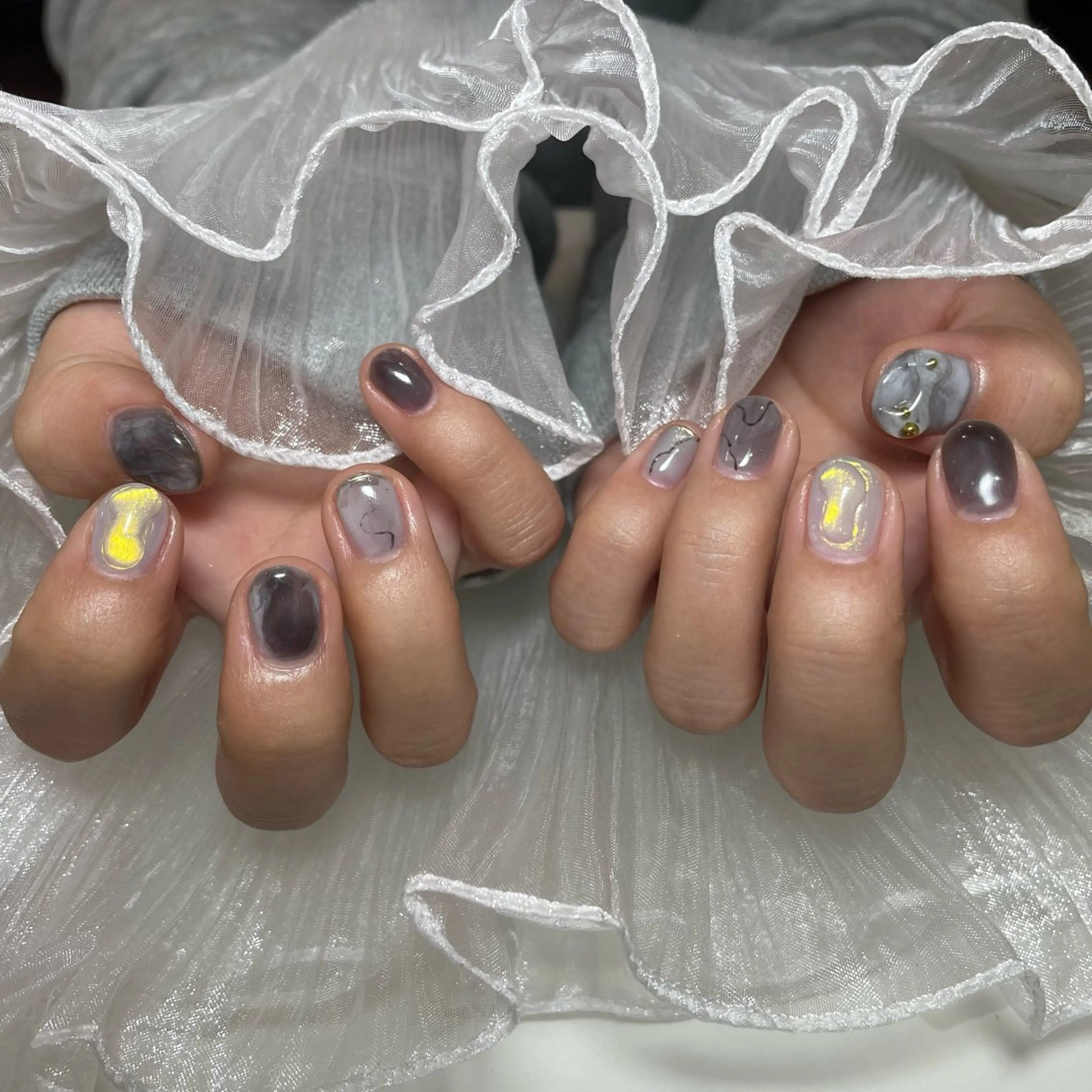 ネイル ハンドネイル ‪るか/‪透明感 カラー/アレンジのヘアスタイル