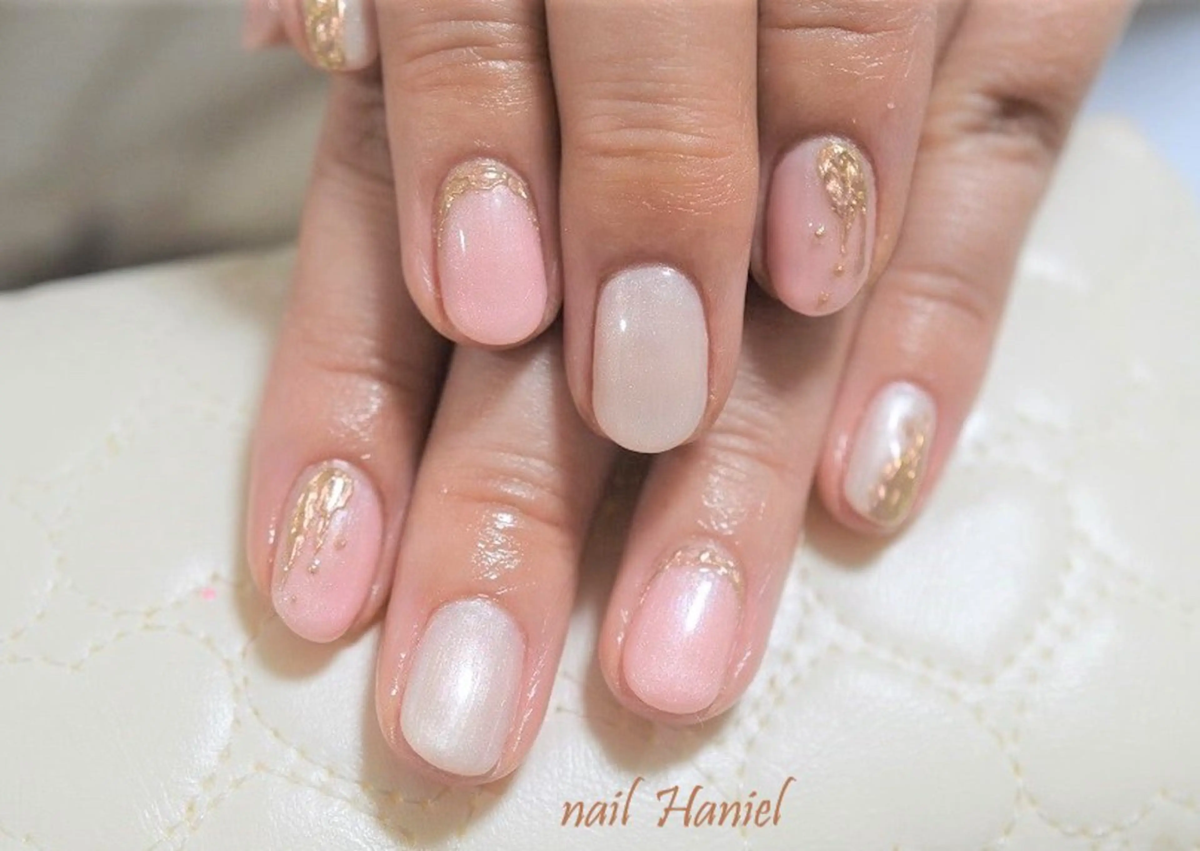 ネイル ジェルネイル ミラーネイル オフィスネイル パラジェル nail Haniel所属・半蔵門サロンハニエル 魅神 ちよのネイルデザイン