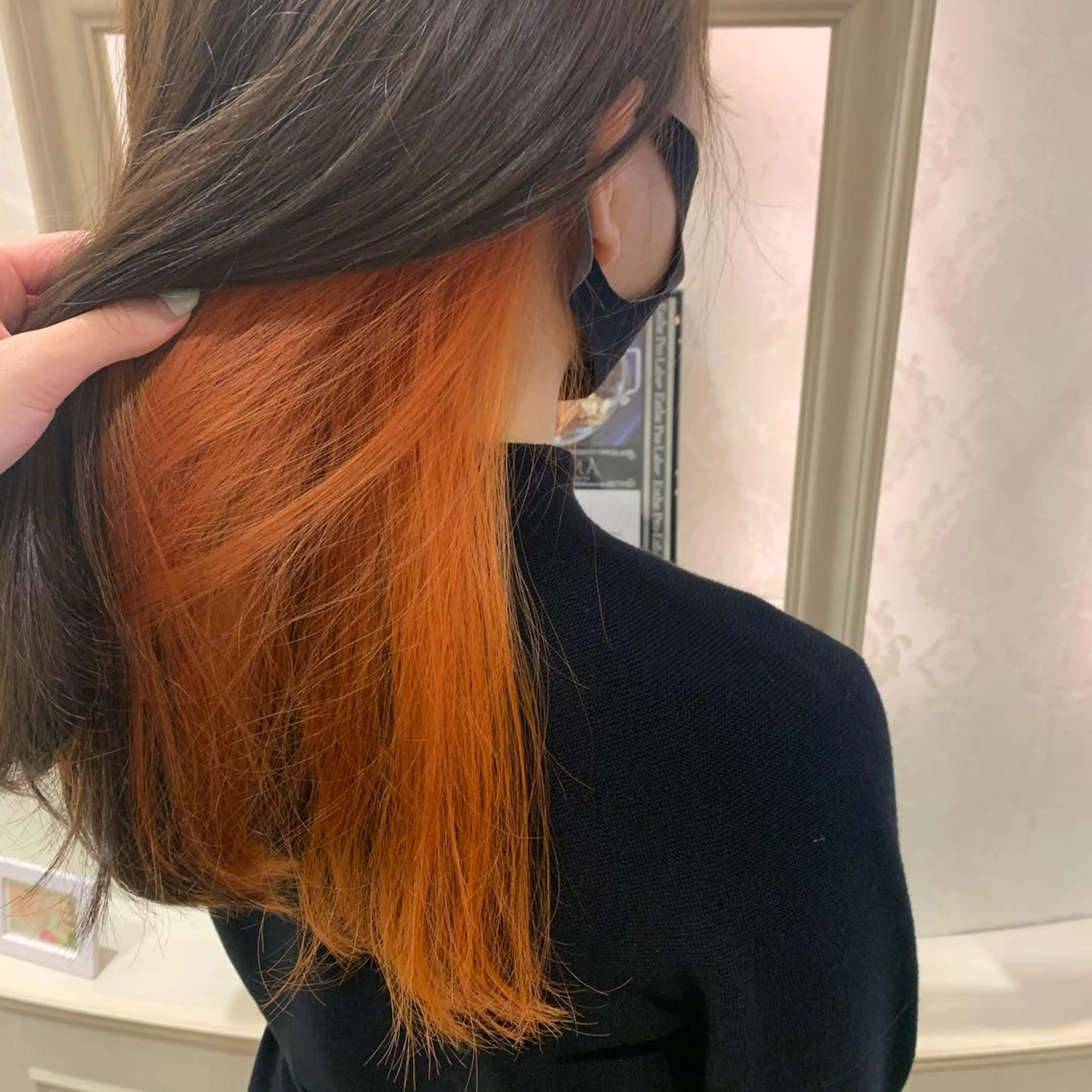 カラー インナーカラー オレンジ 🍪ﾖｼｲﾊﾙﾈ🍪 ﾗﾍﾞﾝﾀﾞｰｶﾗｰのヘアスタイル