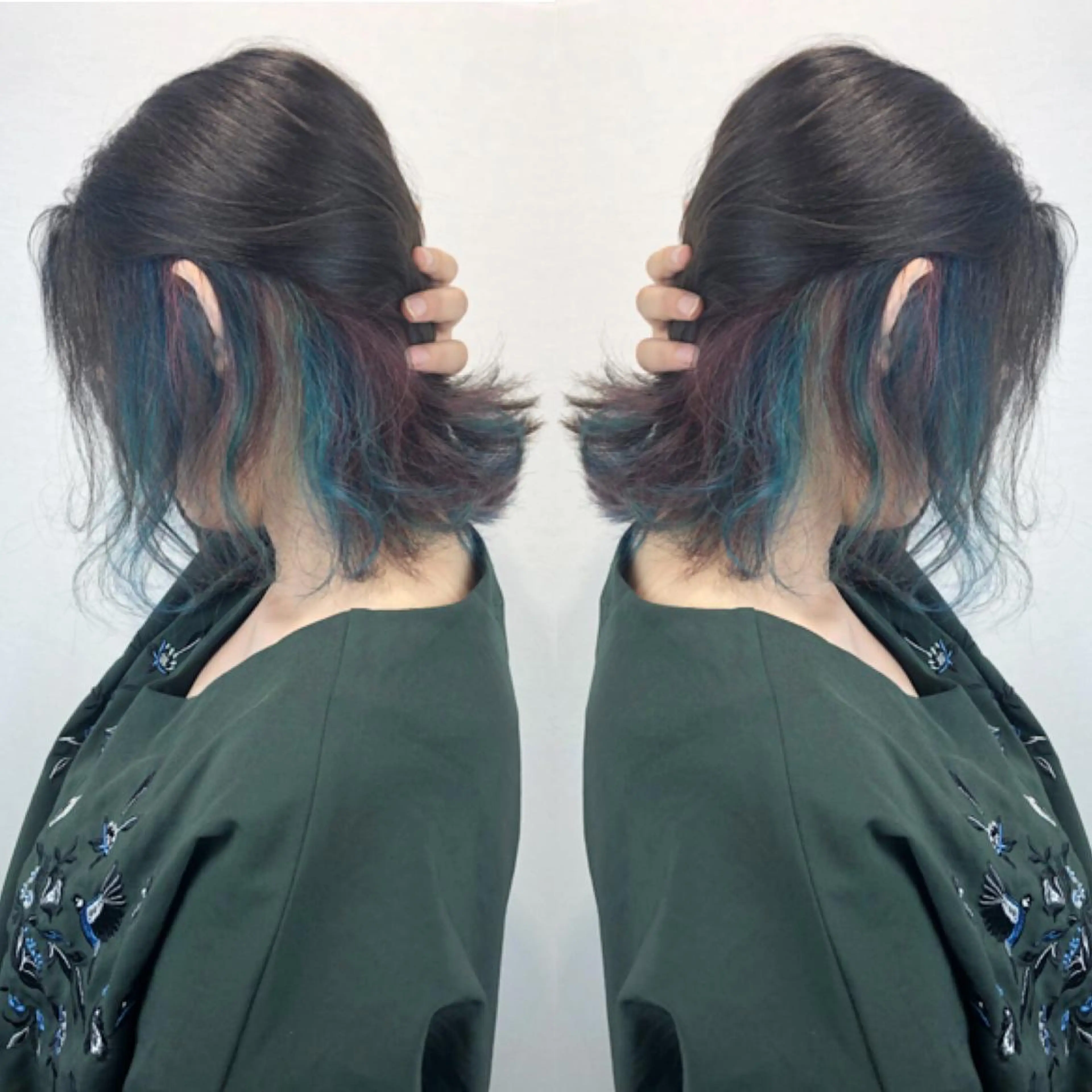 ミディアム カラー ブルーカラー パープルカラー ユニコーンカラー ヘアカラー 2nd所属・🤍2nd🤍田所 美希のヘアスタイル