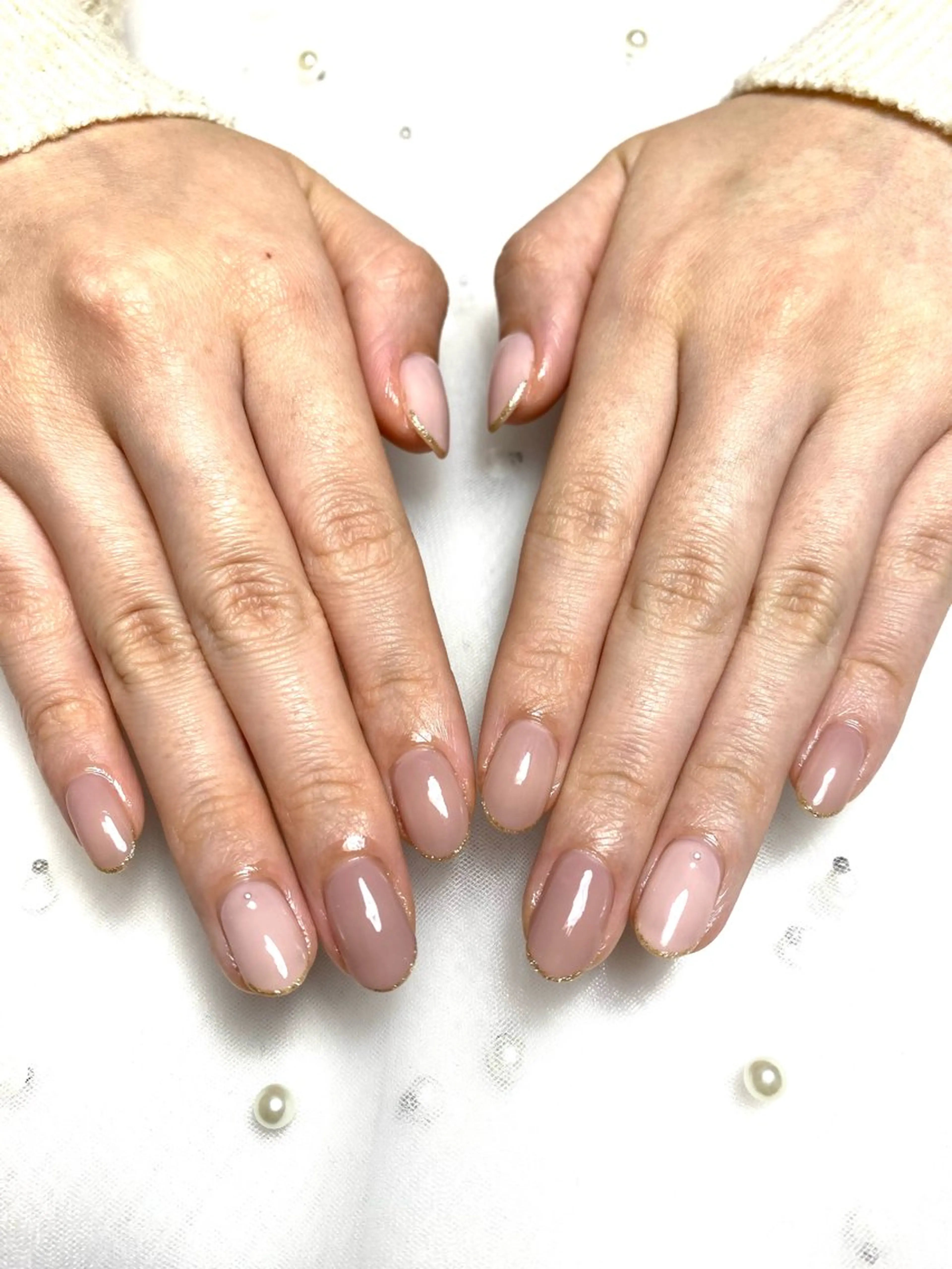 ネイル ゴールド ラメ(グリッター) ハンドネイル Nail mimi．のネイルデザイン
