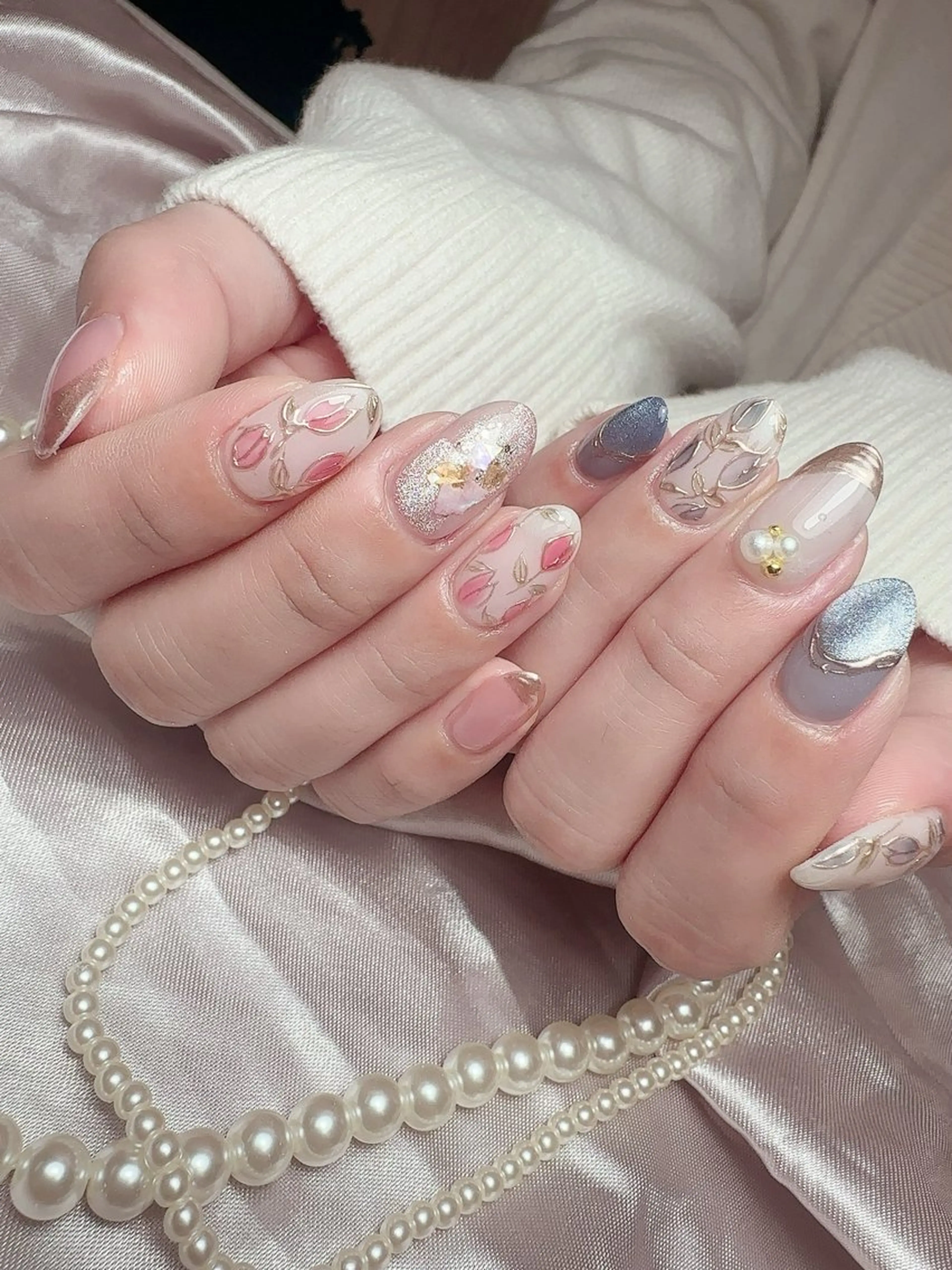 ネイル アートネイル 入学式 ハート マグネットネイル 持ち込み ハンドネイル nail salon    Mimiy..所属・Nailsalon Mimiy..♡のネイルデザイン