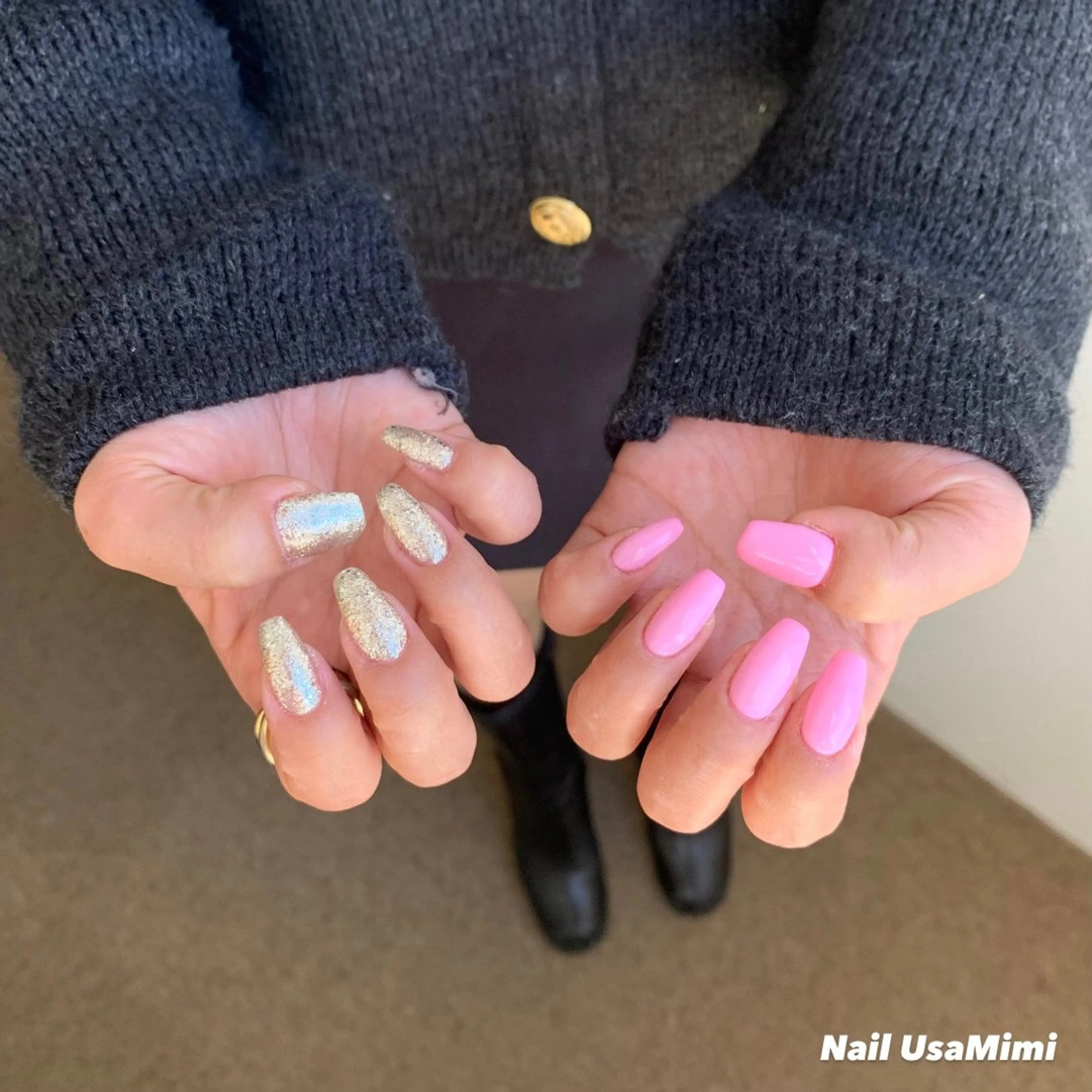 ネイル ジェルネイル マグネットネイル 持ち込み ワンカラーネイル パラジェル 本町ネイルNail UsaMimiのネイルデザイン