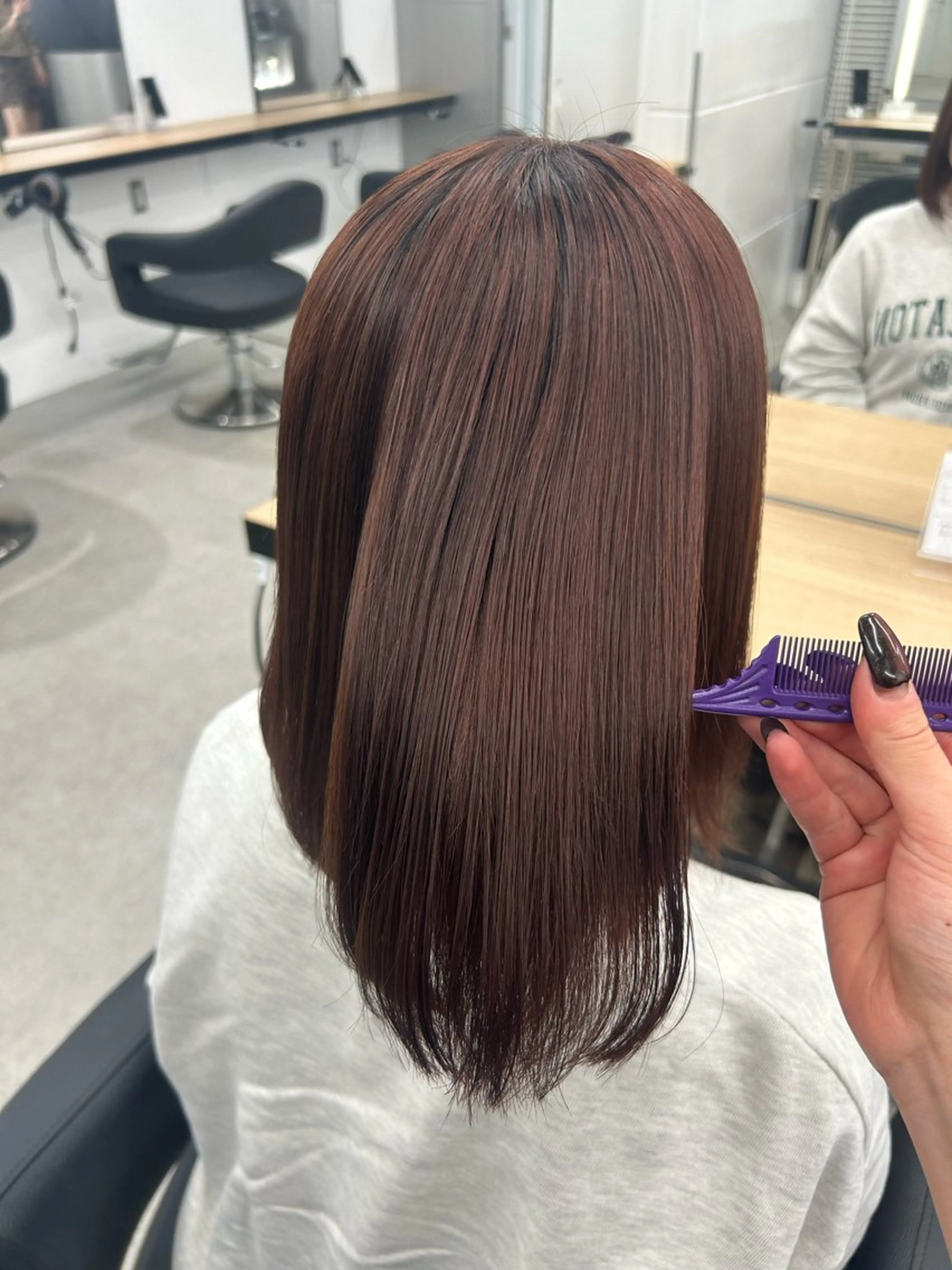 ミディアム カラー YUKA💜淡色 ラベンダー/ベージュのヘアスタイル