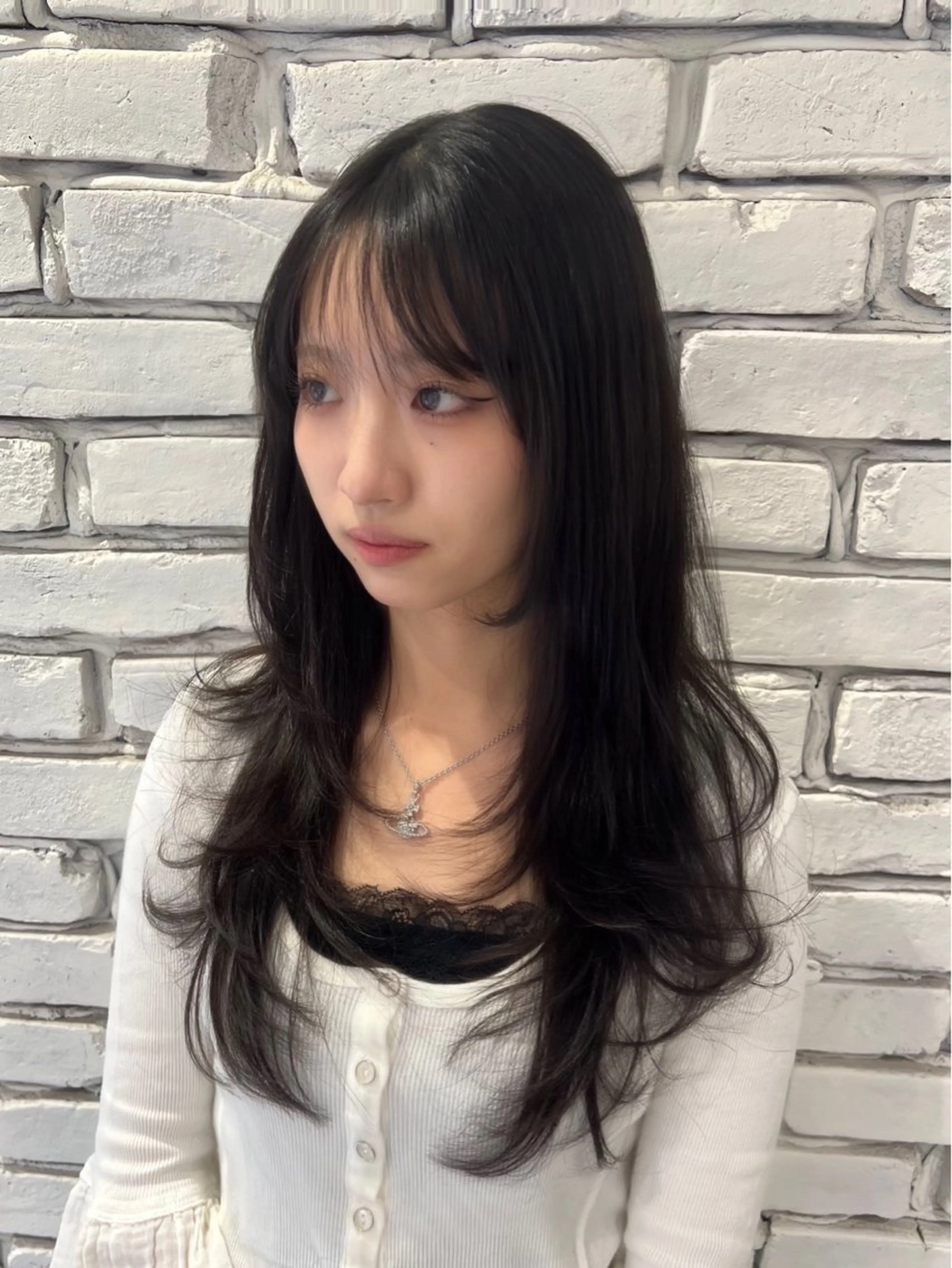 ロング レイヤーカット カット 縮毛矯正 レイヤーカット 早崎太生のヘアスタイル