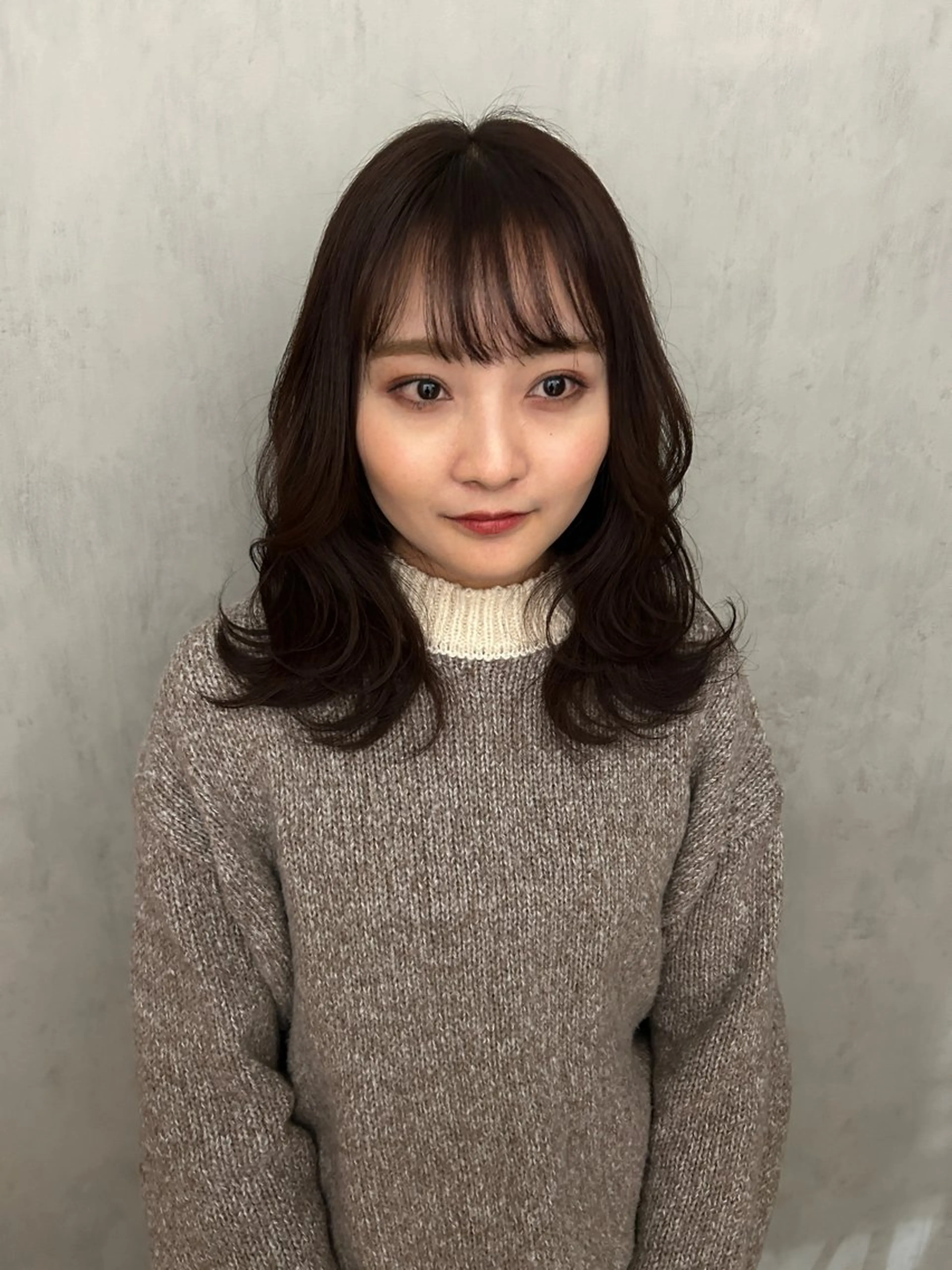 ミディアム 顔周りカット レイヤーカット カット ヘアカラー ma am zee所属・篠原 一成のヘアスタイル