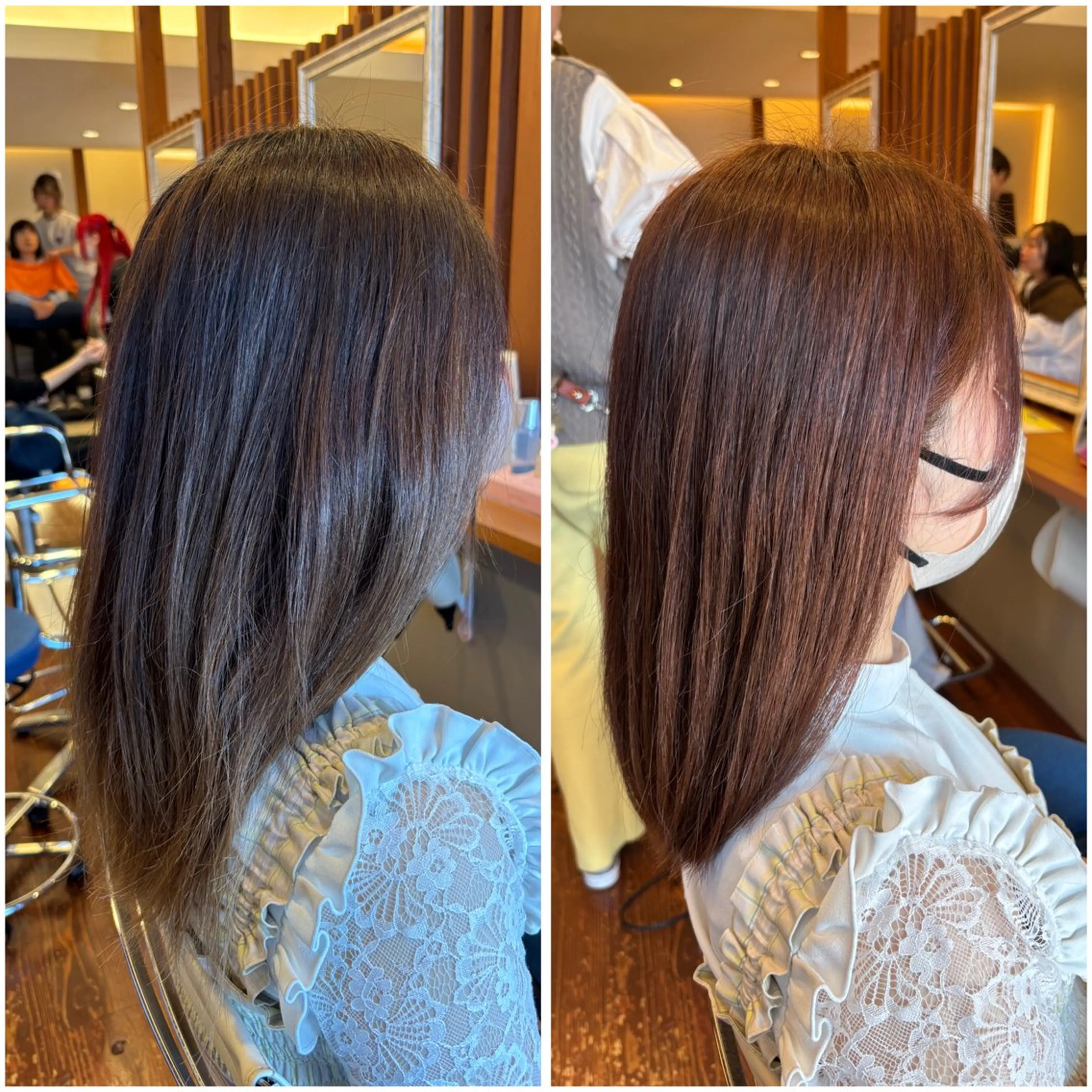 ミディアム カラー カット ヘアカラー トリートメント peal ark いろはのヘアスタイル