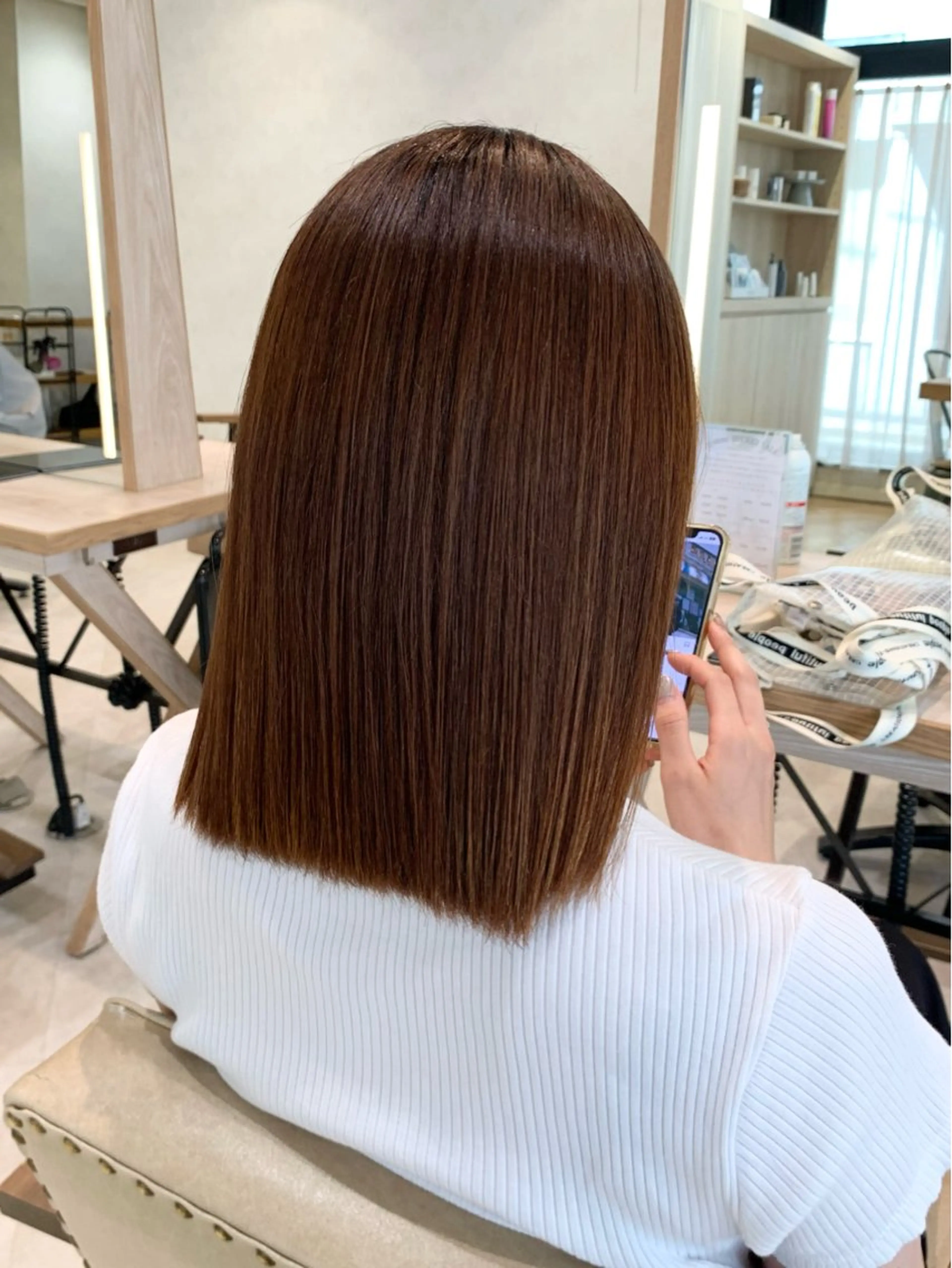 ミディアム カラー ヘアカラー トリートメント 艶カラー/暖色カラー /透明感/ryutoのヘアスタイル