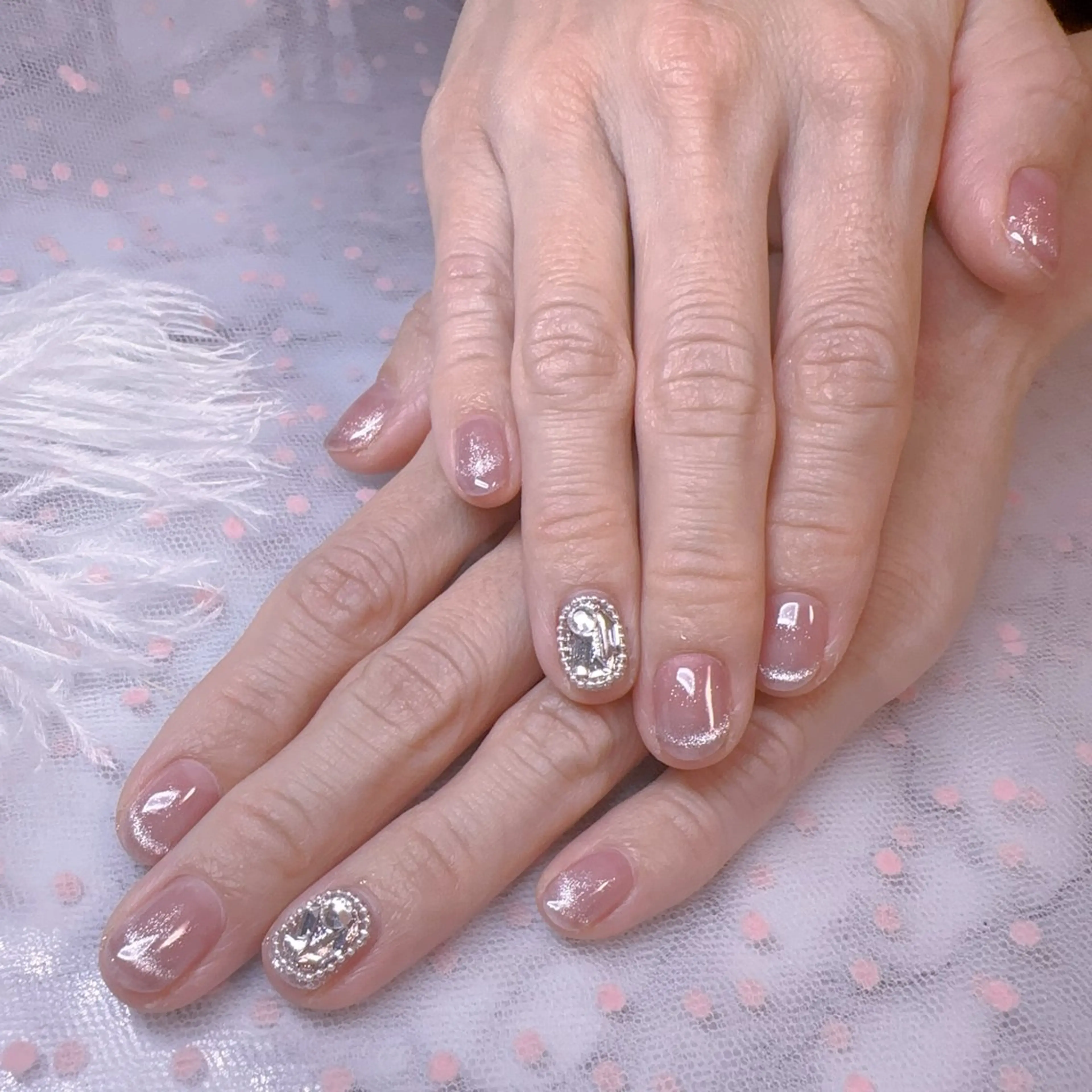 ネイル オーロラネイル フットネイル 韓国ネイル ラメ(グリッター) ラメグラデーション ハンドネイル Belle nail salon 新小岩のネイルデザイン