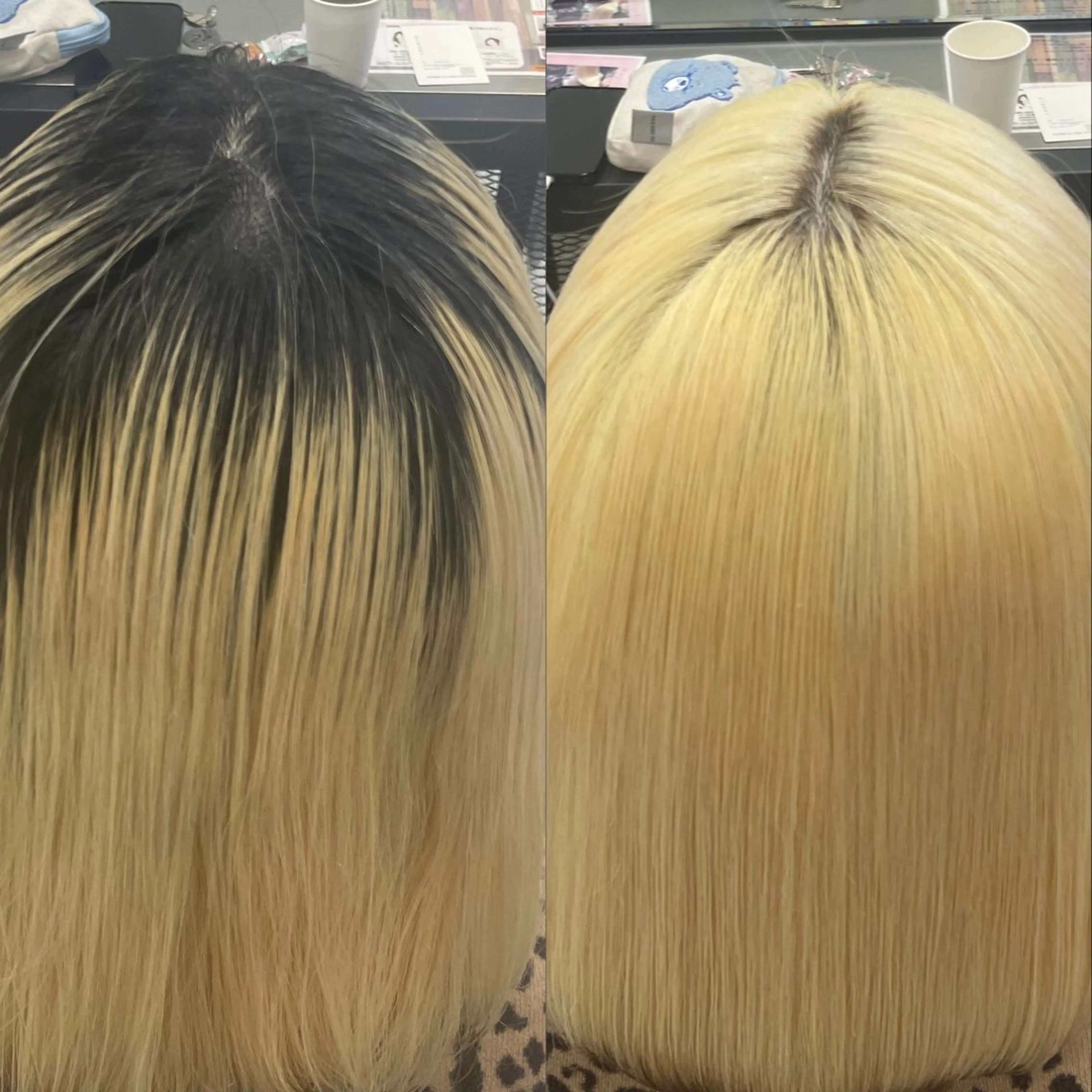 セミロング カラー ヘアカラー トリートメント ハイトーン×デザイン 🪽🫧HIKARIのヘアスタイル