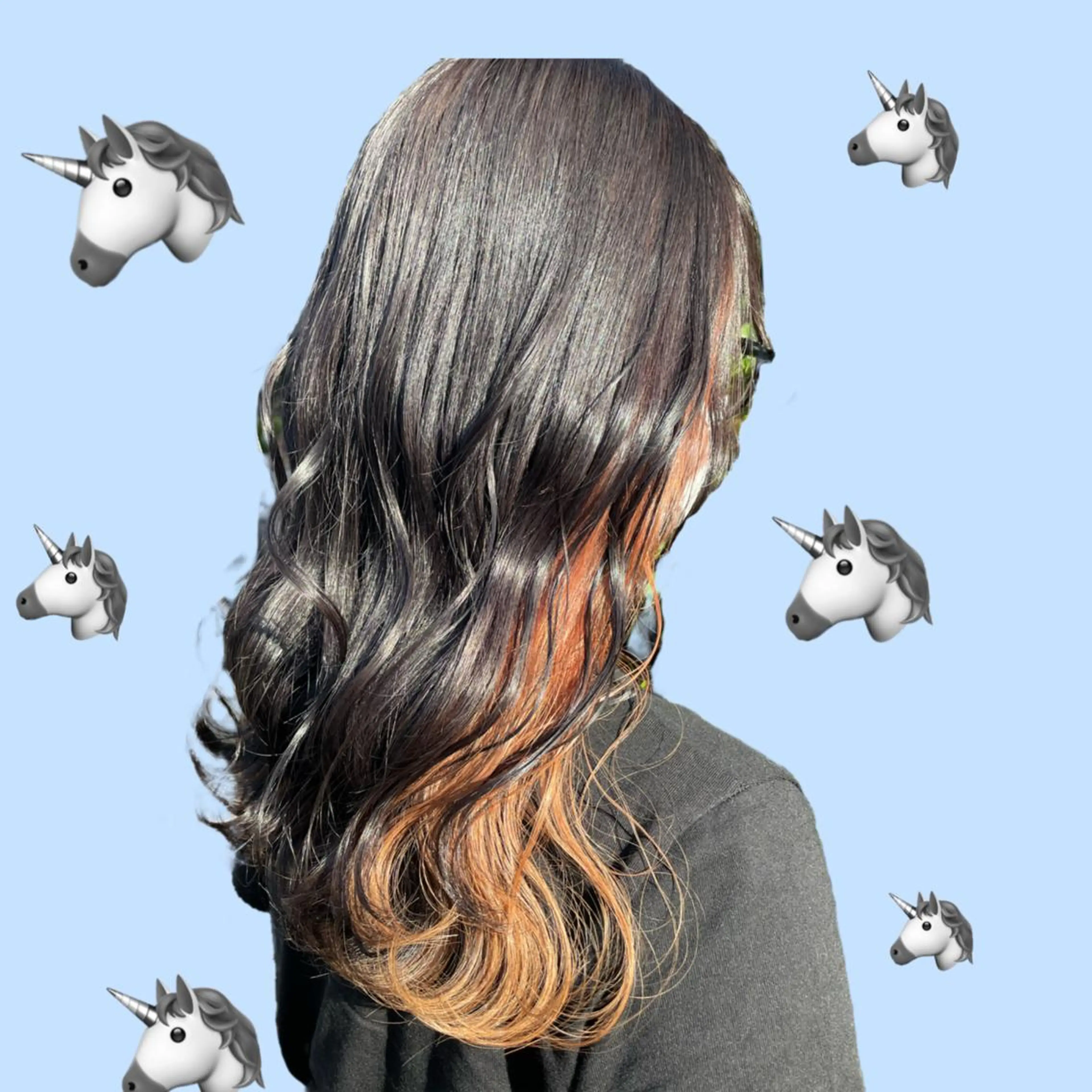 ロング カラー ヘアアレンジ グレージュ インナーカラー 🦄ブリーチ💜エク ステ💜MIU🦄のヘアスタイル