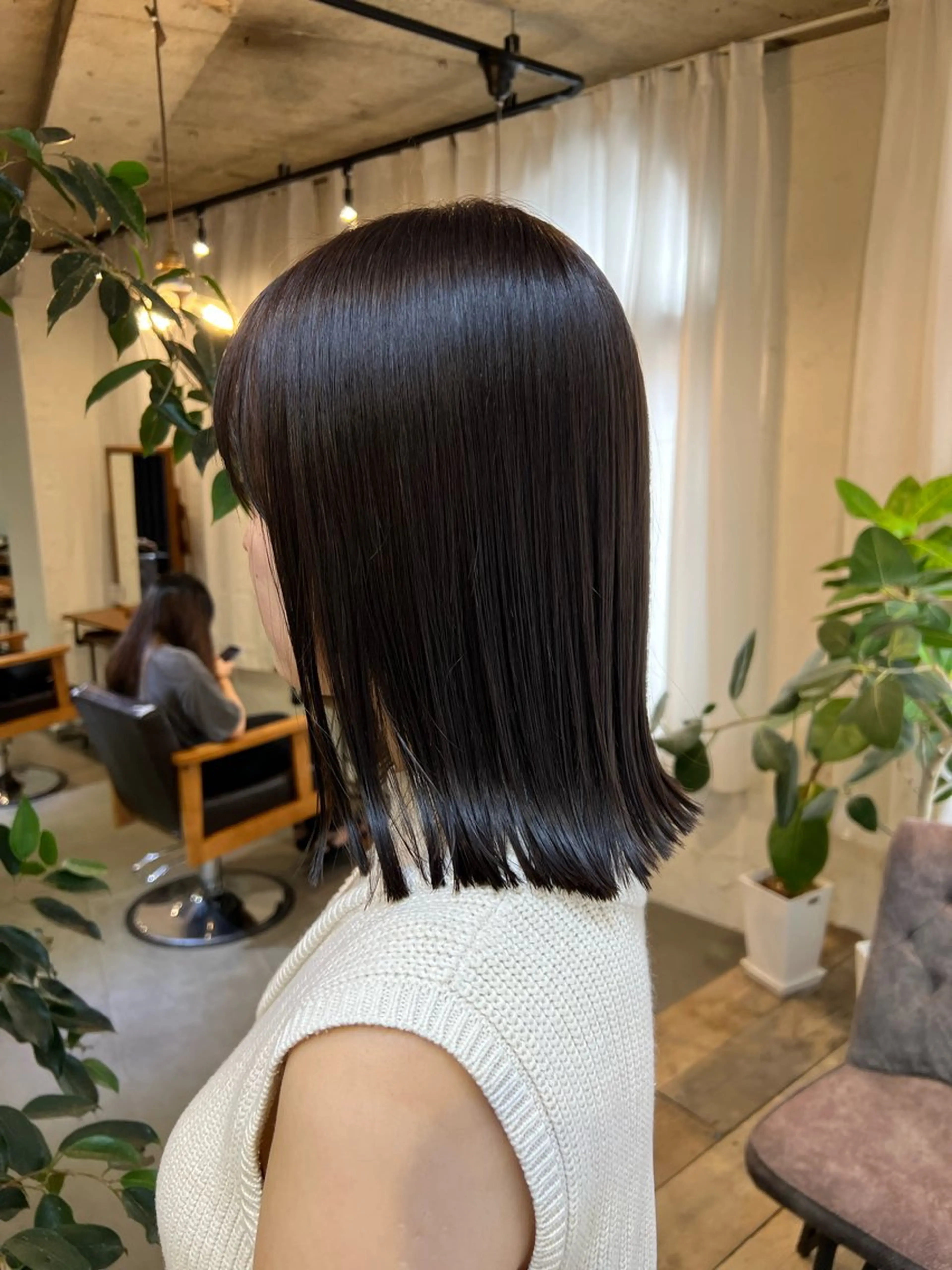 ミディアム カラー ボブ カット ヘアカラー トリートメント ブリーチなしカラー 🌿‬脇黒丸 彩のヘアスタイル