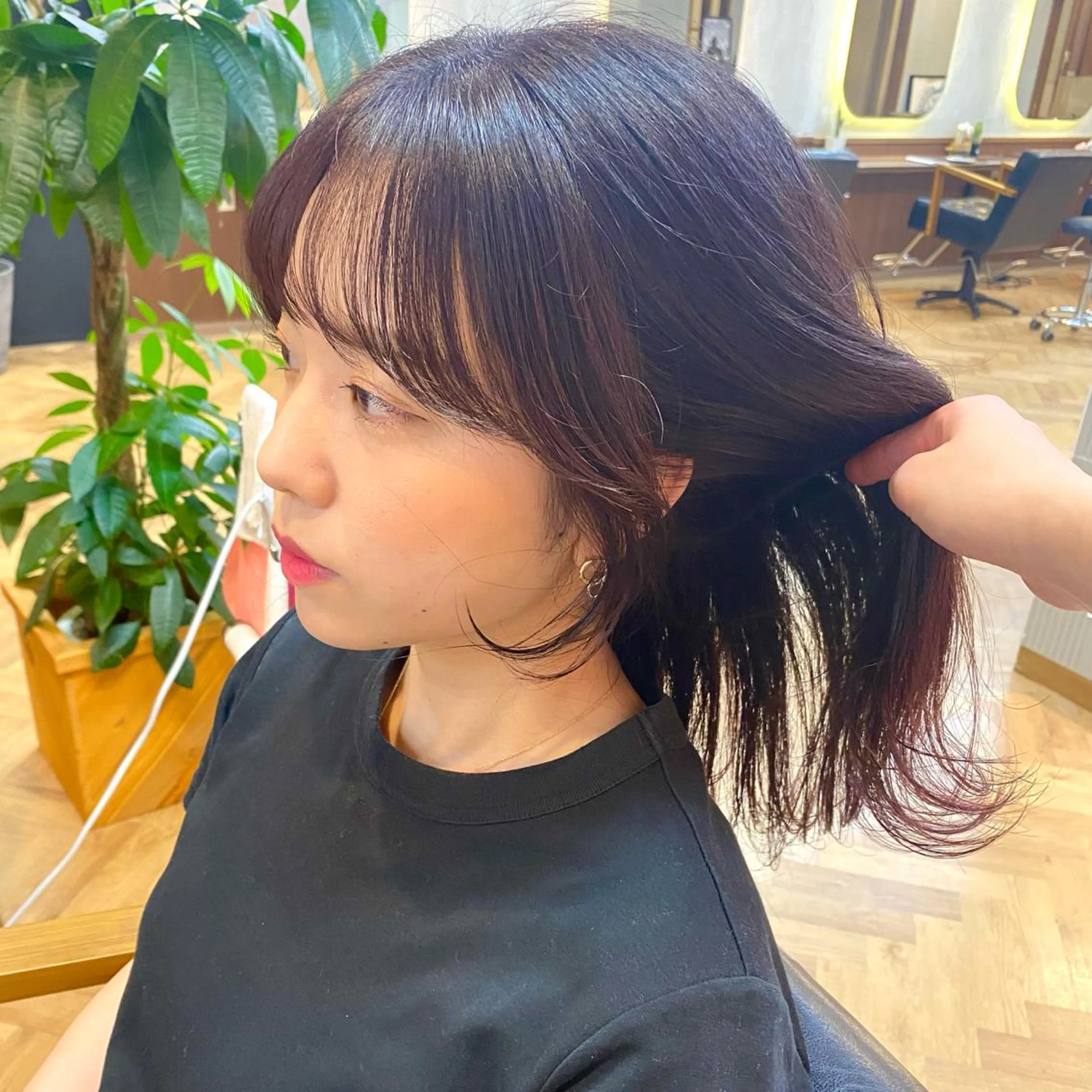 セミロング カラー パーマ ヘアアレンジ メンズ キッズ ネイル マツエク・マツパ メンズ韓国風 韓国風マツエク 韓国風ヘア 韓国ネイル EMANON梅田店所属・前川 朋香のヘアスタイル