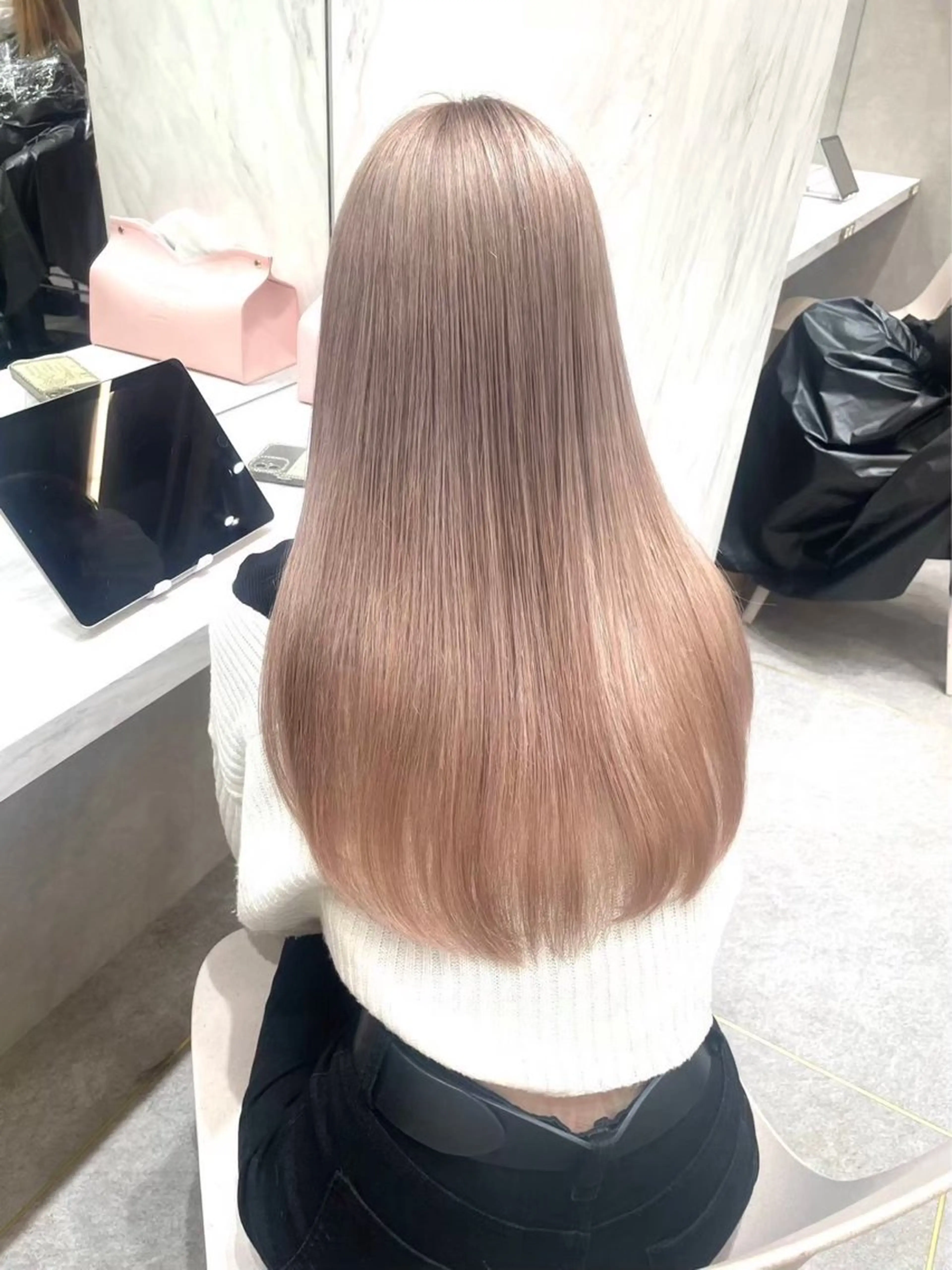 ロング カラー ヘアカラー トリートメント ヘアセット ダブルカラー 韓国ヘアKYONのヘアスタイル