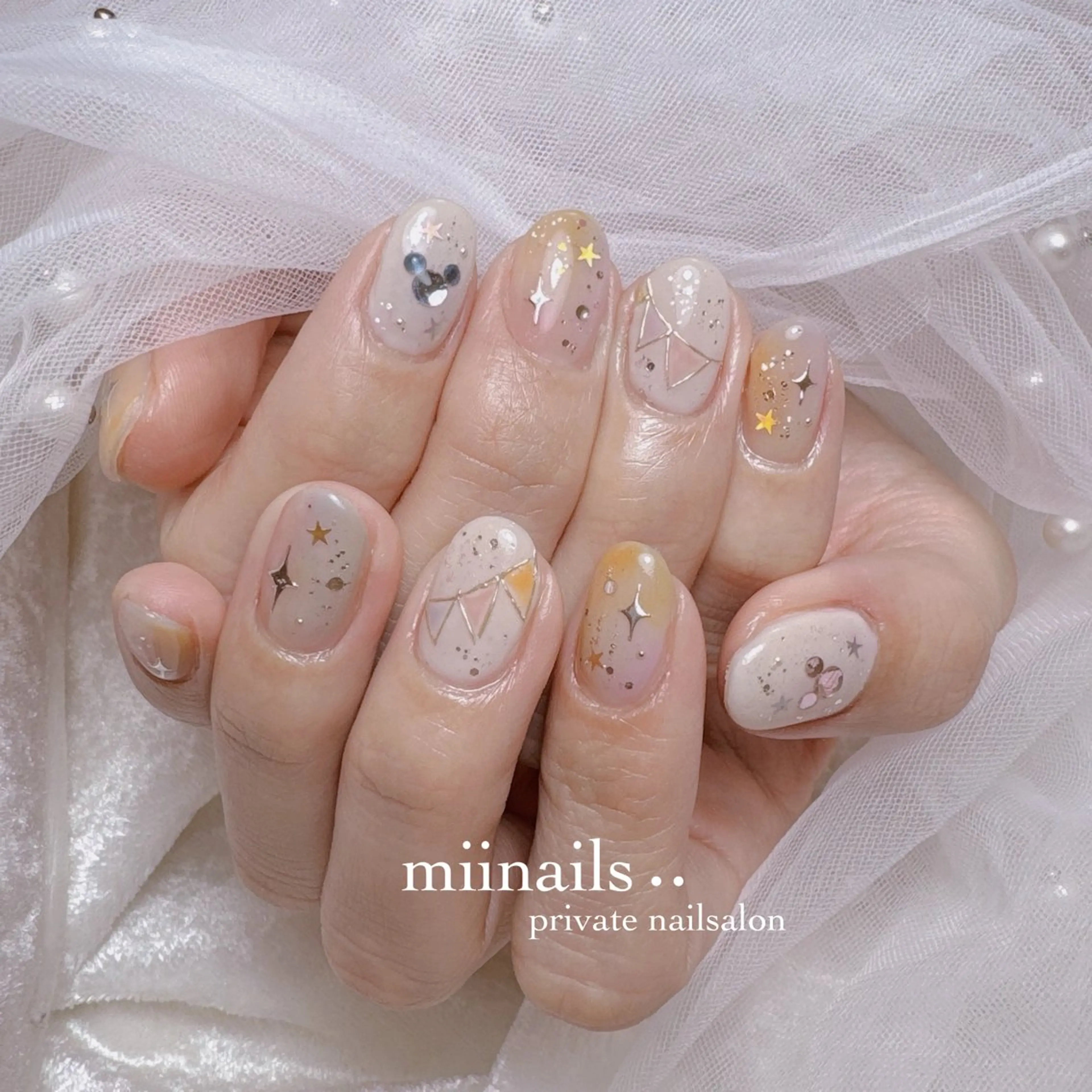 ネイル 韓国ネイル マグネットネイル ワンホンネイル ハンドネイル nailsalon miinailsのネイルデザイン