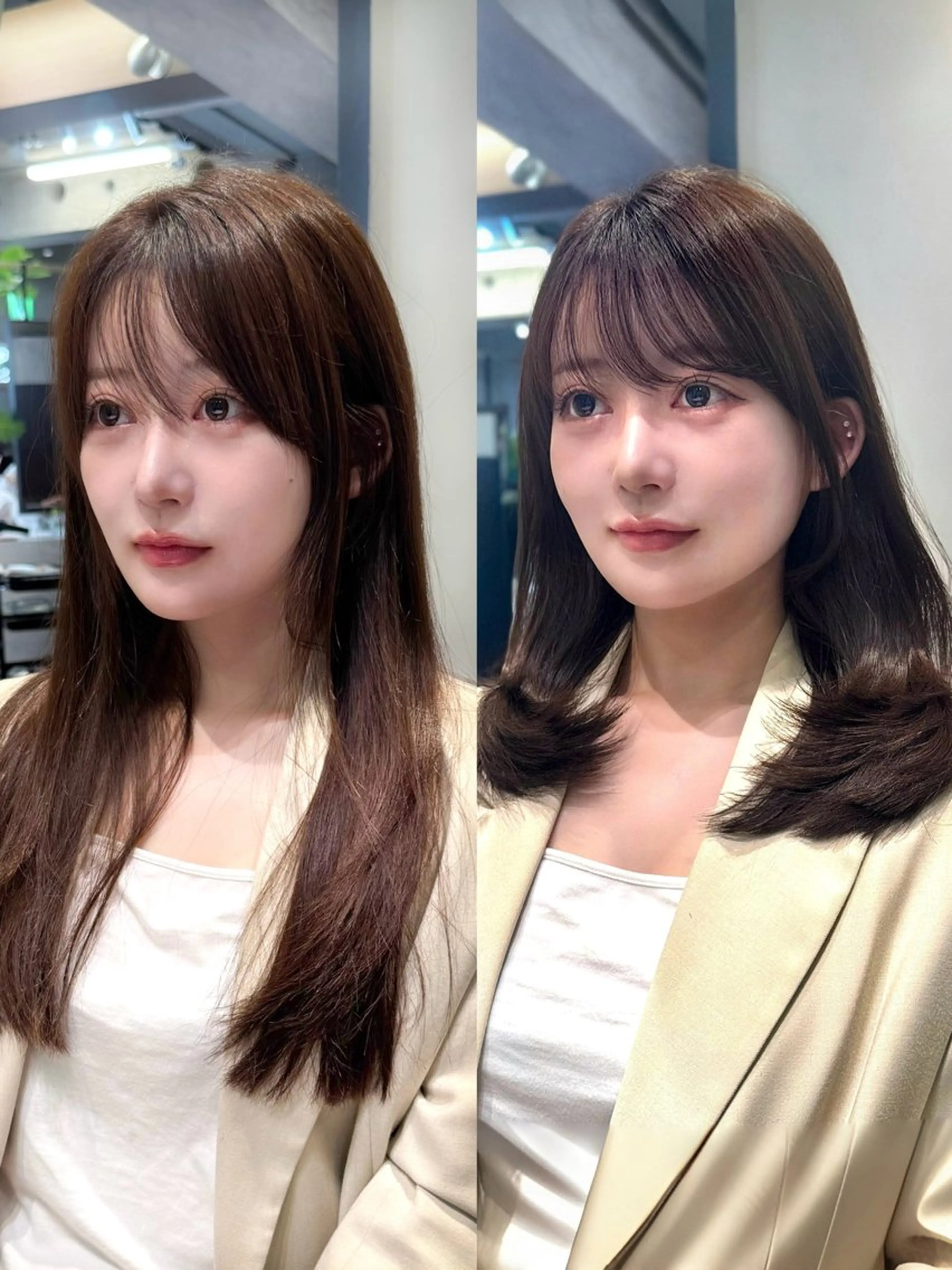 セミロング レイヤーカット カット ヘアカラー トリートメント 大人上品くびれヘア 瀬野隼也のヘアスタイル