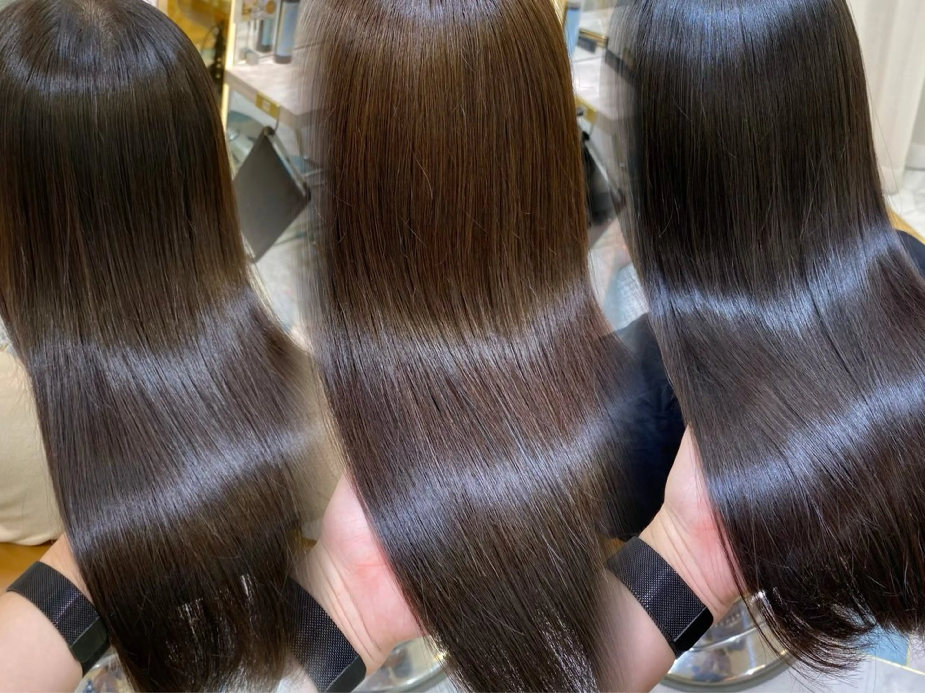 セミロング カット ヘアカラー 縮毛矯正 トリートメント 銀座/韓国レイヤー髪 質改善/RYUのヘアスタイル