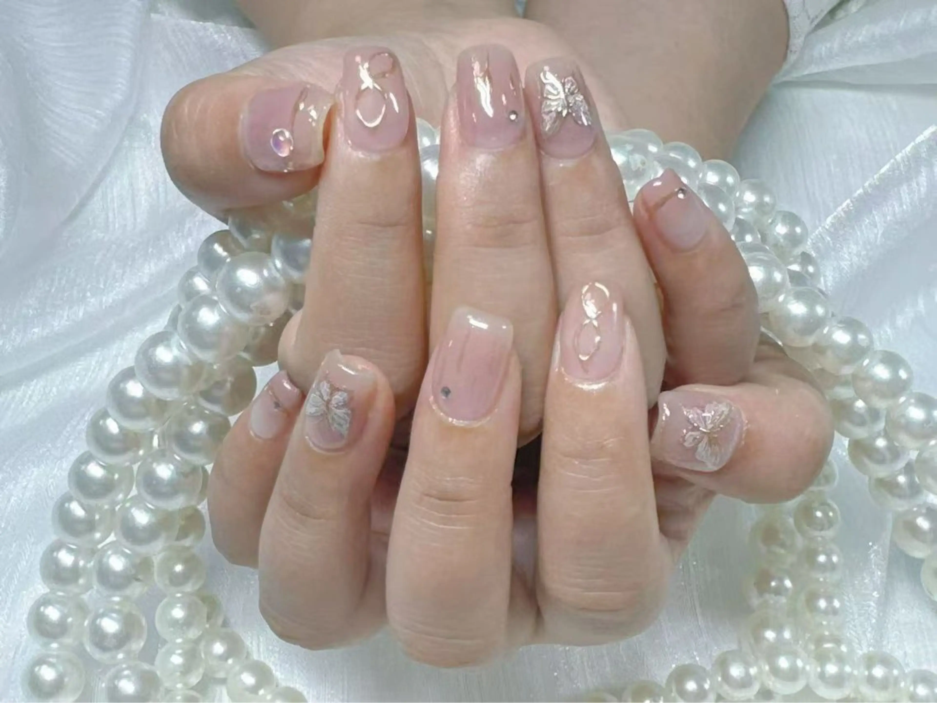 ネイル クリアネイル 成人式 フラッシュネイル フットネイル フレンチネイル 💫KASUMI 💅のネイルデザイン