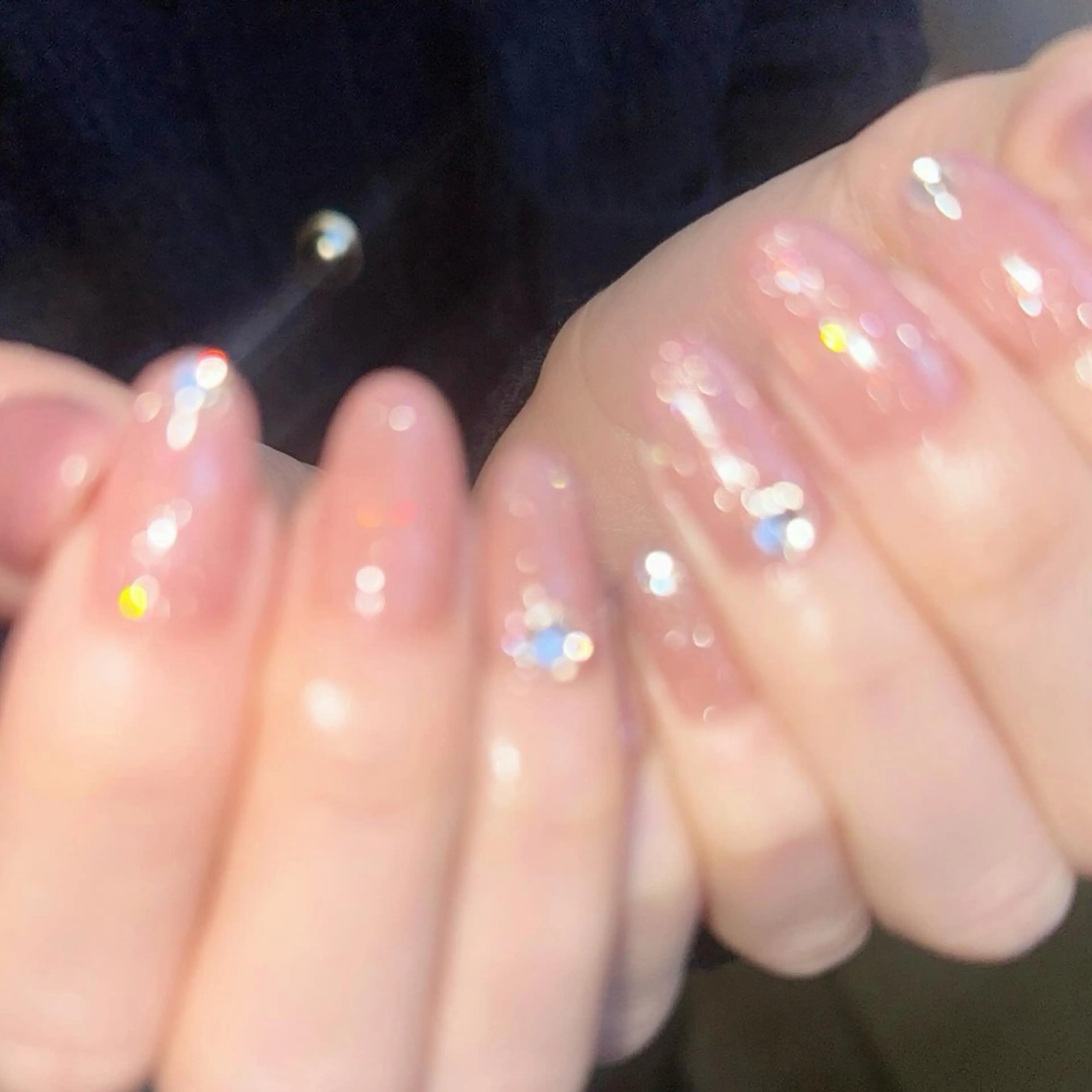 ネイル 氷ネイル・うるうるネイル キラキラネイル 韓国ネイル ラメ(グリッター) ニュアンスネイル 🪞KAPE NAIL 🪞のネイルデザイン