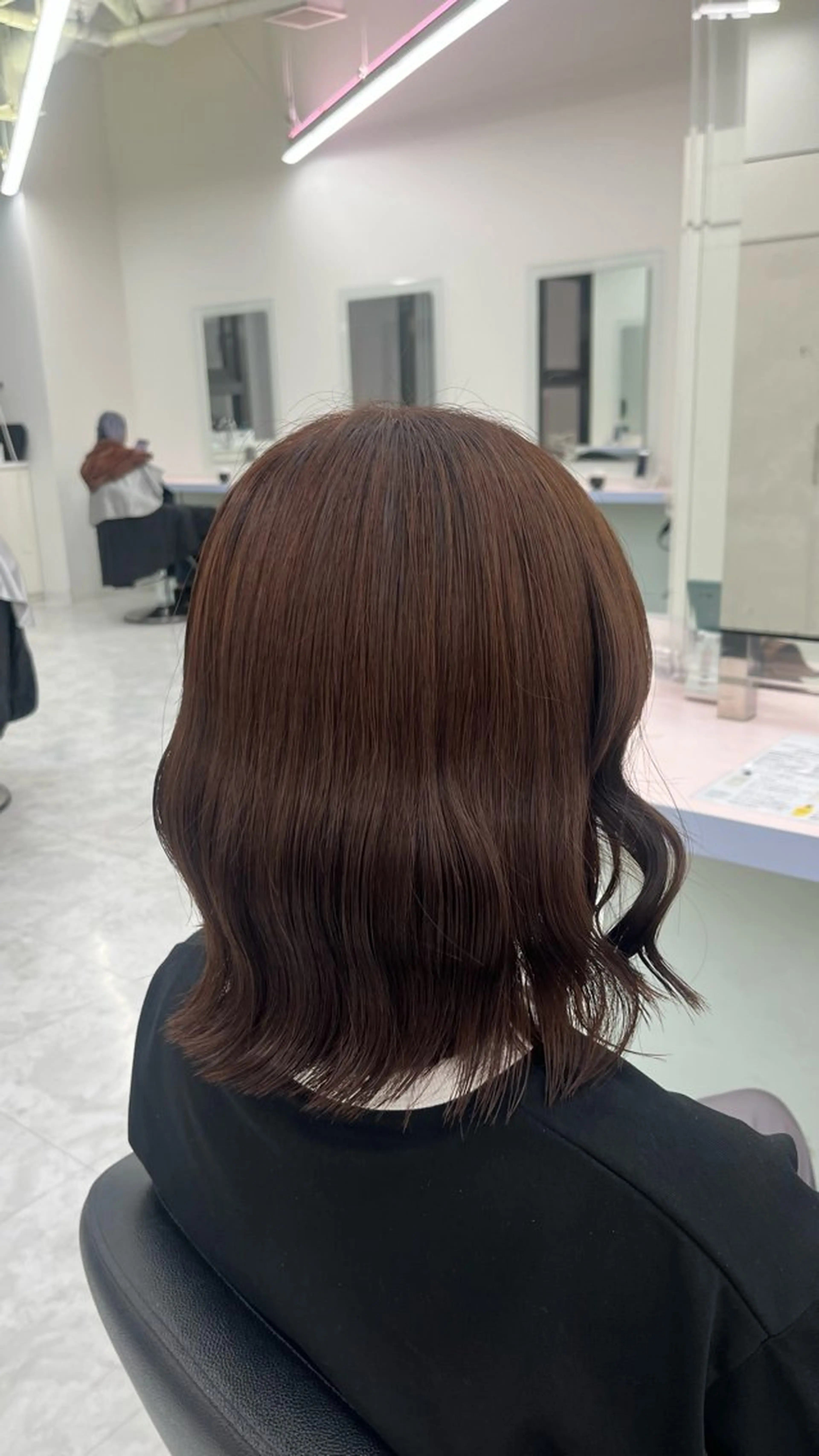 ミディアム チョコレートブラウン カット ヘアカラー トリートメント 🤍赤みなしカラー 🤍saaka🤍のヘアスタイル