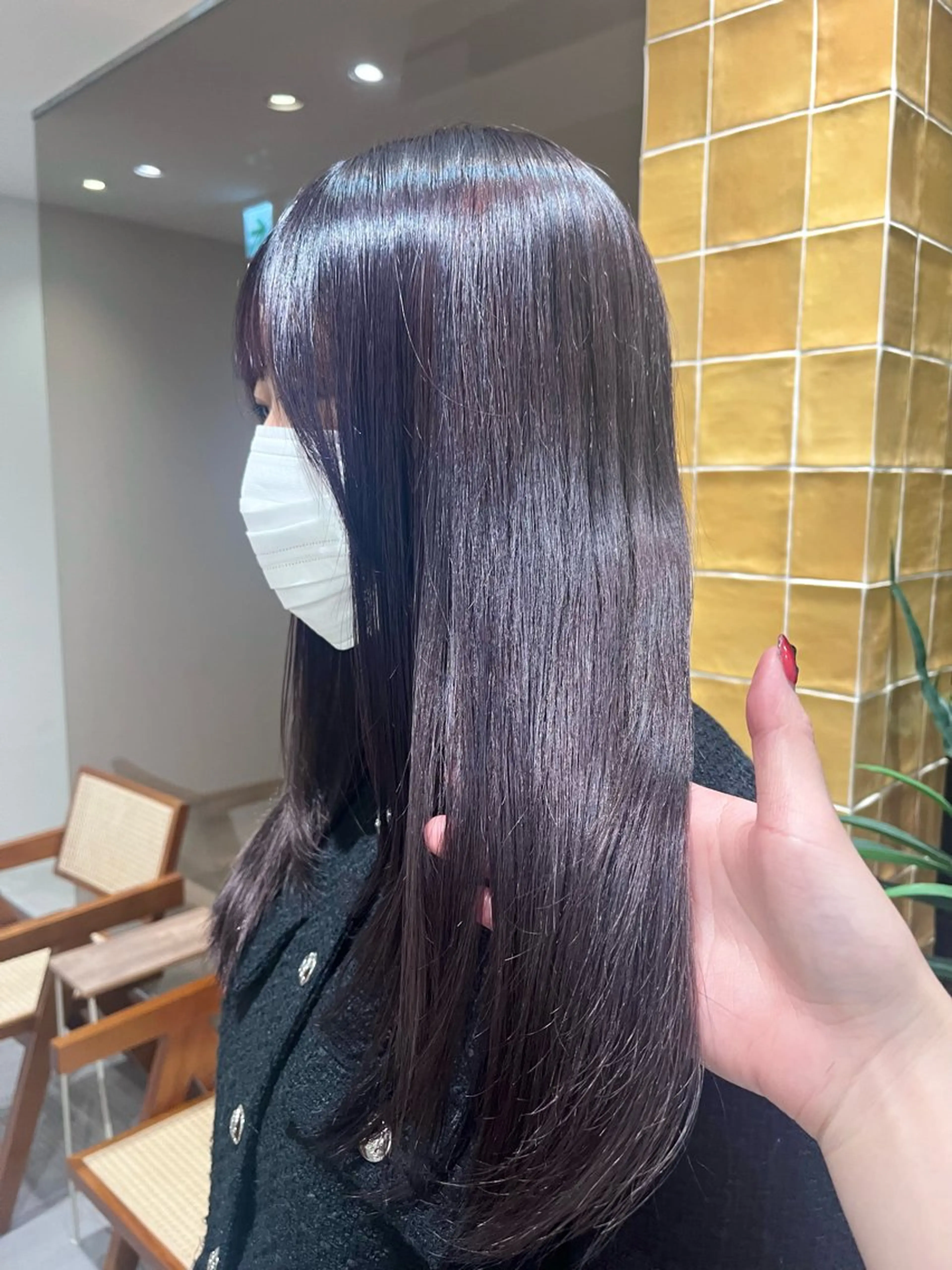 ロング カラー ブリーチ 透明感カラー ディープラベンダー グレージュ ラベンダーカラー ヘアカラー トリートメント レイヤー/ハイトーン ೀユイ🌙のヘアスタイル