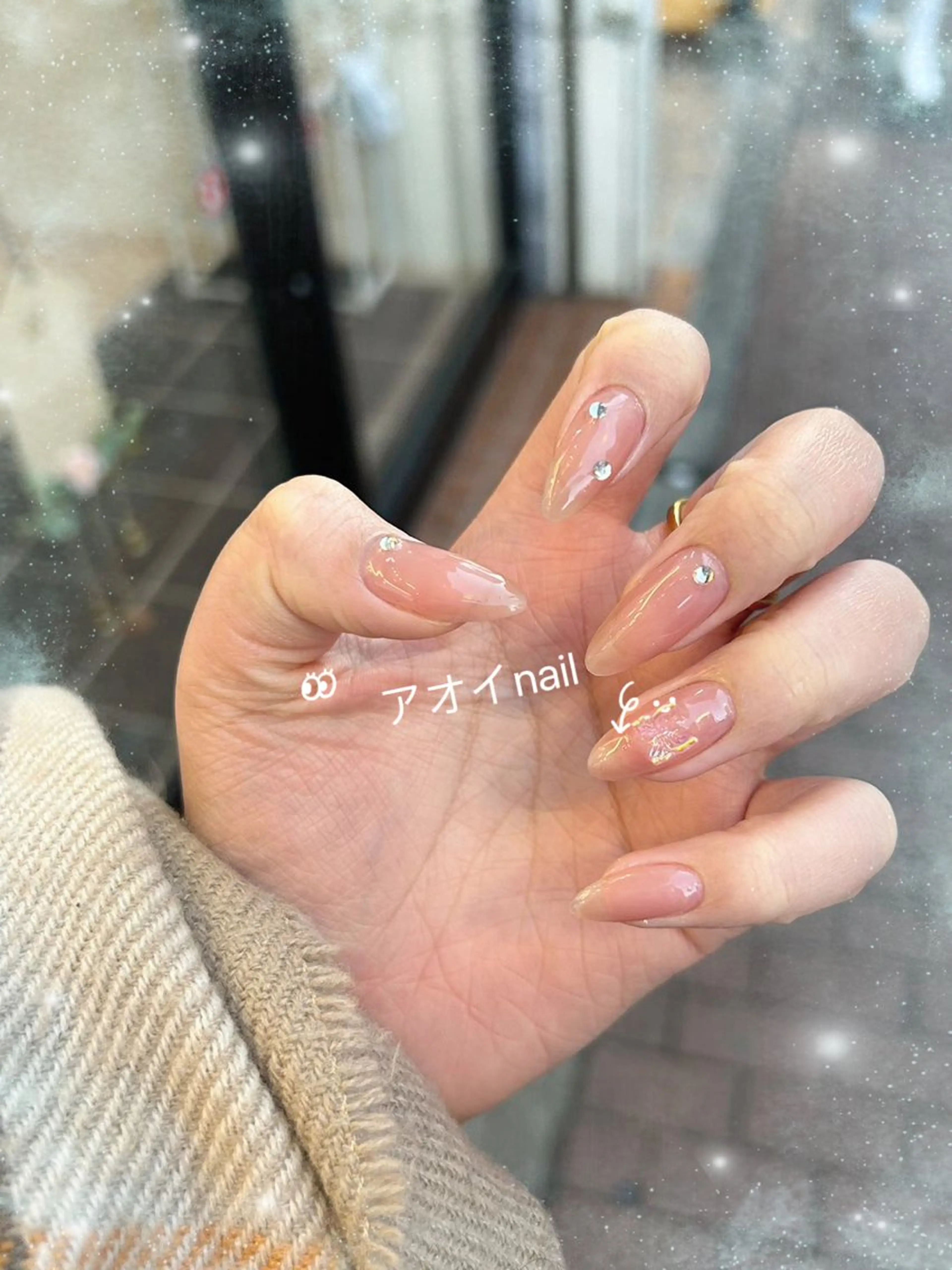 ネイル ハンドネイル ハンドケア ネイル＆アイラッシュ ∩_∩アオイのネイルデザイン