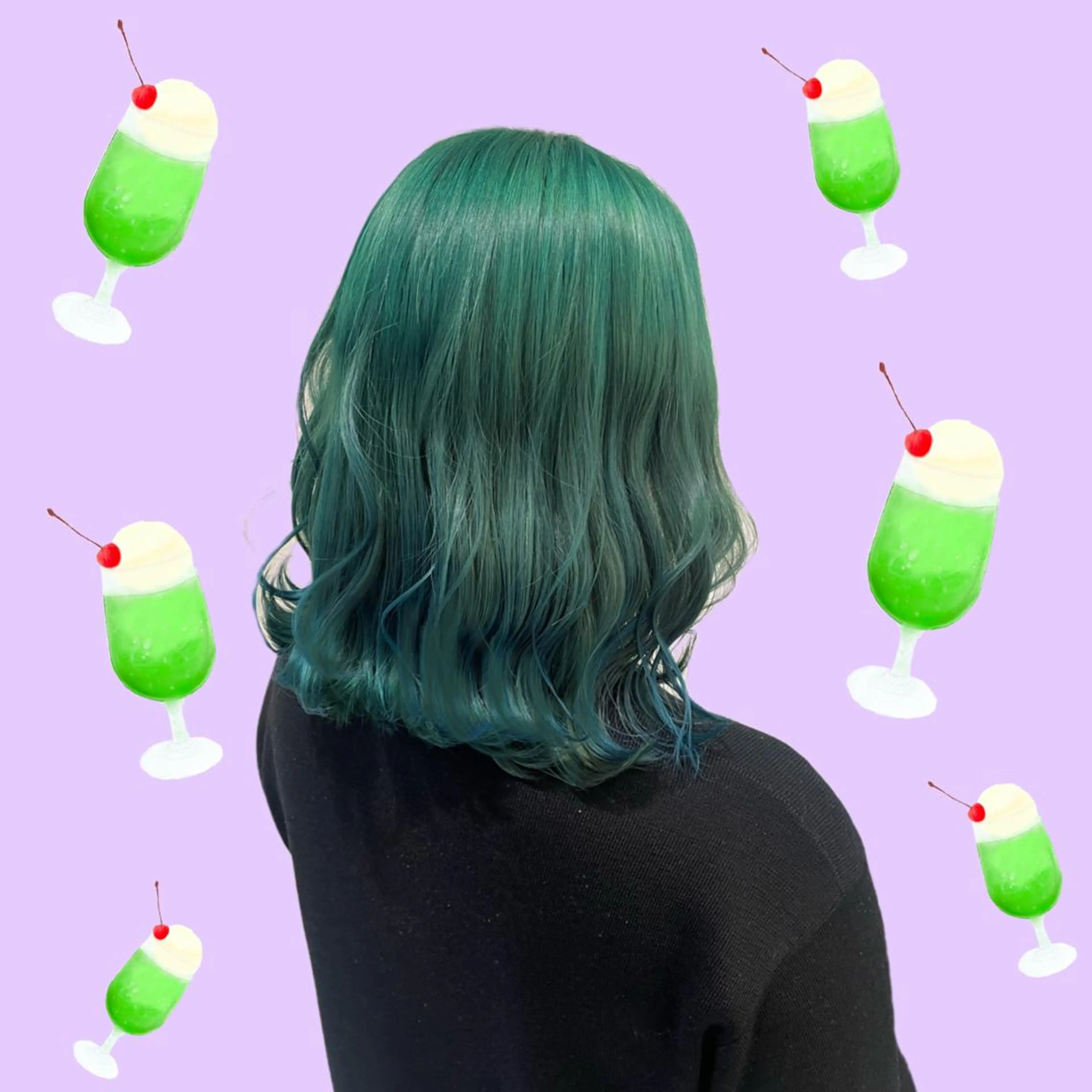 セミロング カラー ヘアアレンジ 🦄ブリーチ💜エク ステ💜MIU🦄のヘアスタイル